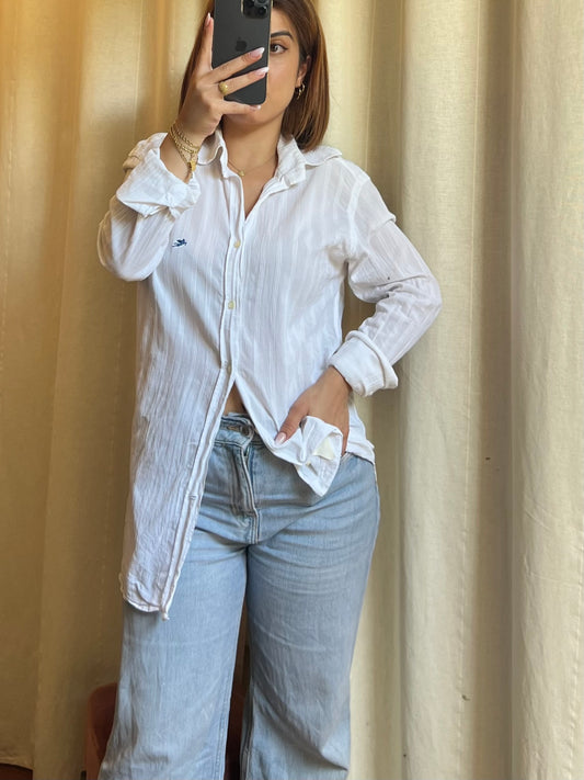 Camicia Bianca Etro in Cotone con Iconico Pegaso