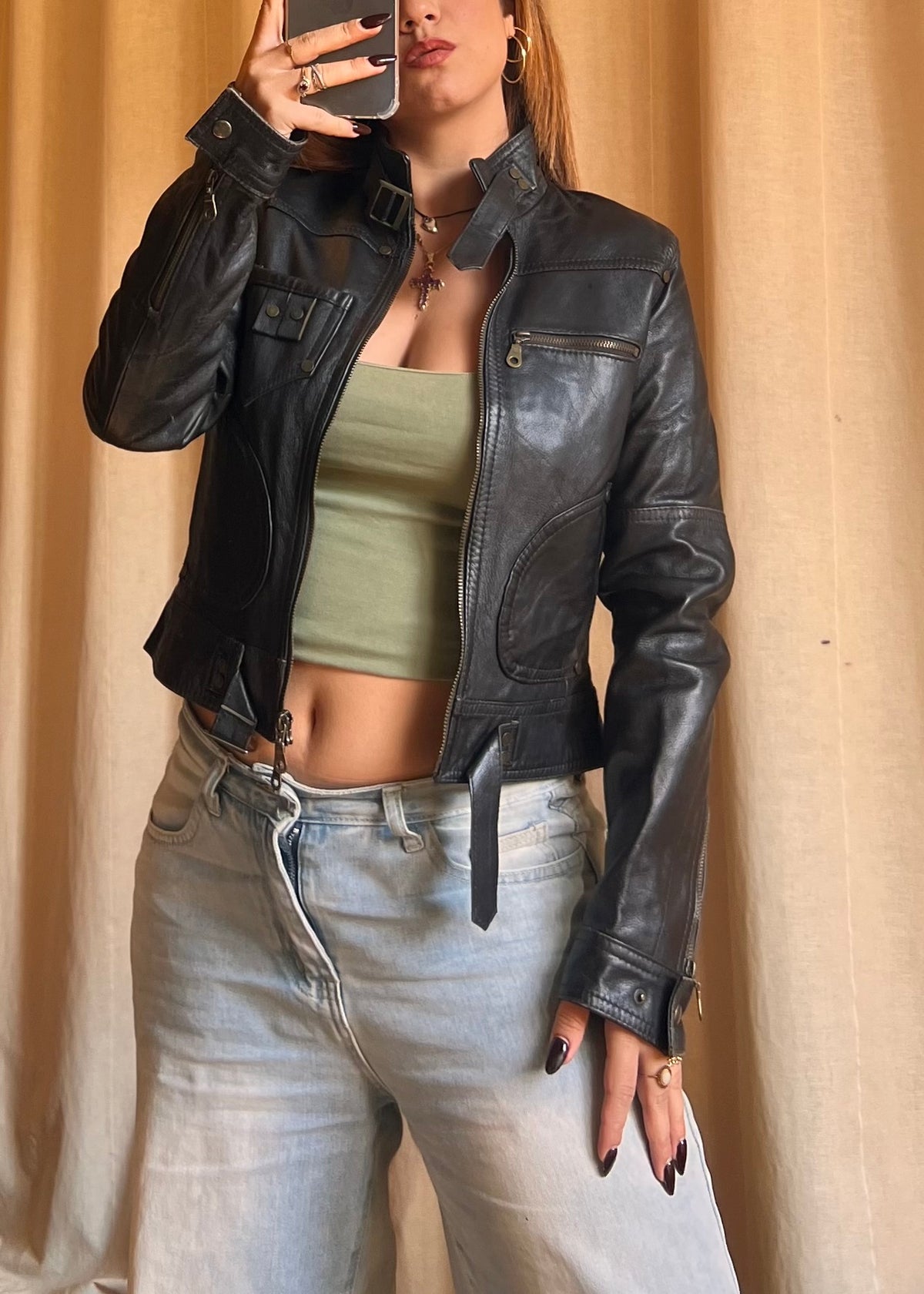 Giacca Biker Barone Firenze 100% vera pelle
