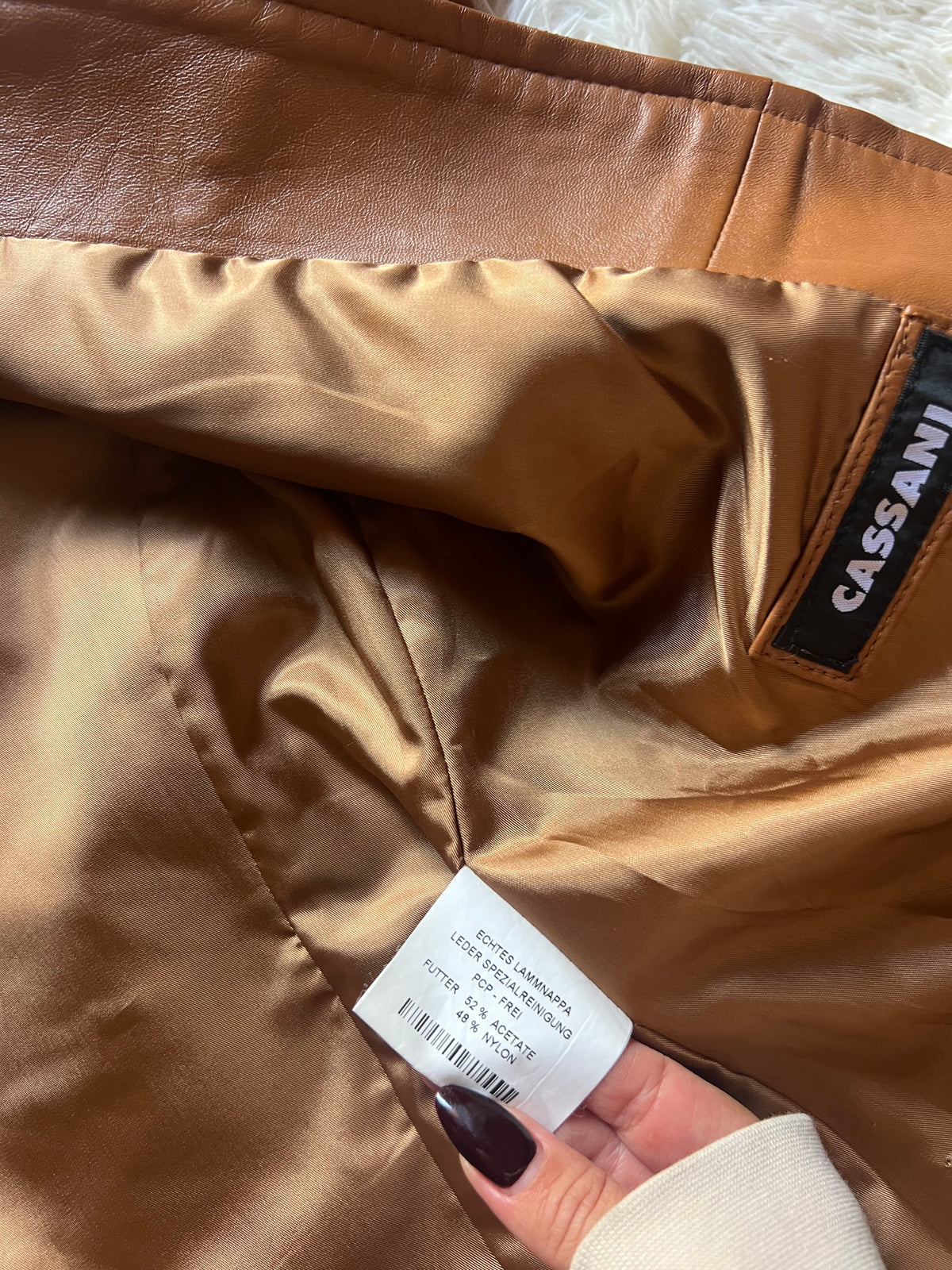Giacca in Vera Pelle Nappa Cassani – Colore Cognac
