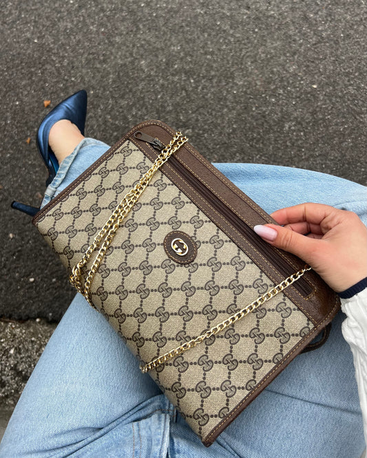 Clutch Gucci Vintage "Ophidia" in Tela Monogram GG - Anni '80