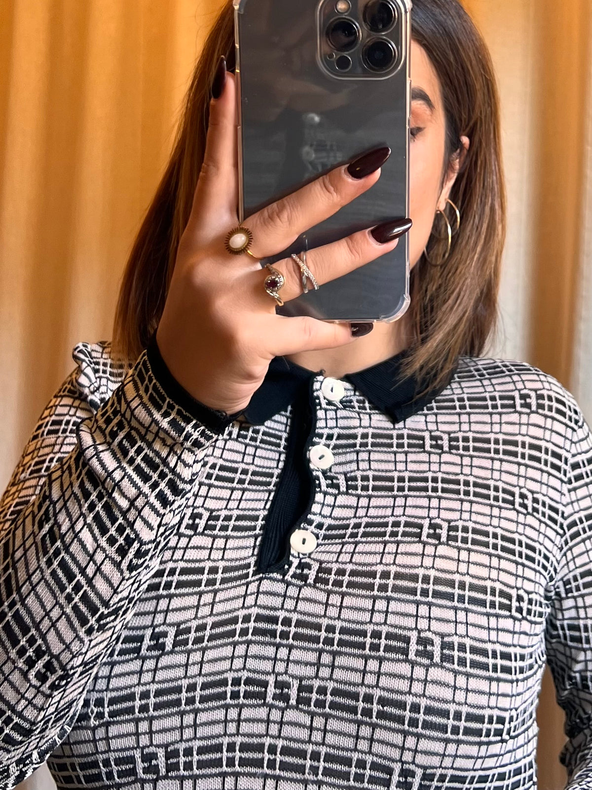 Maglia Polo Fendi Vintage in Viscosa a Maniche Lunghe – Made in Italy