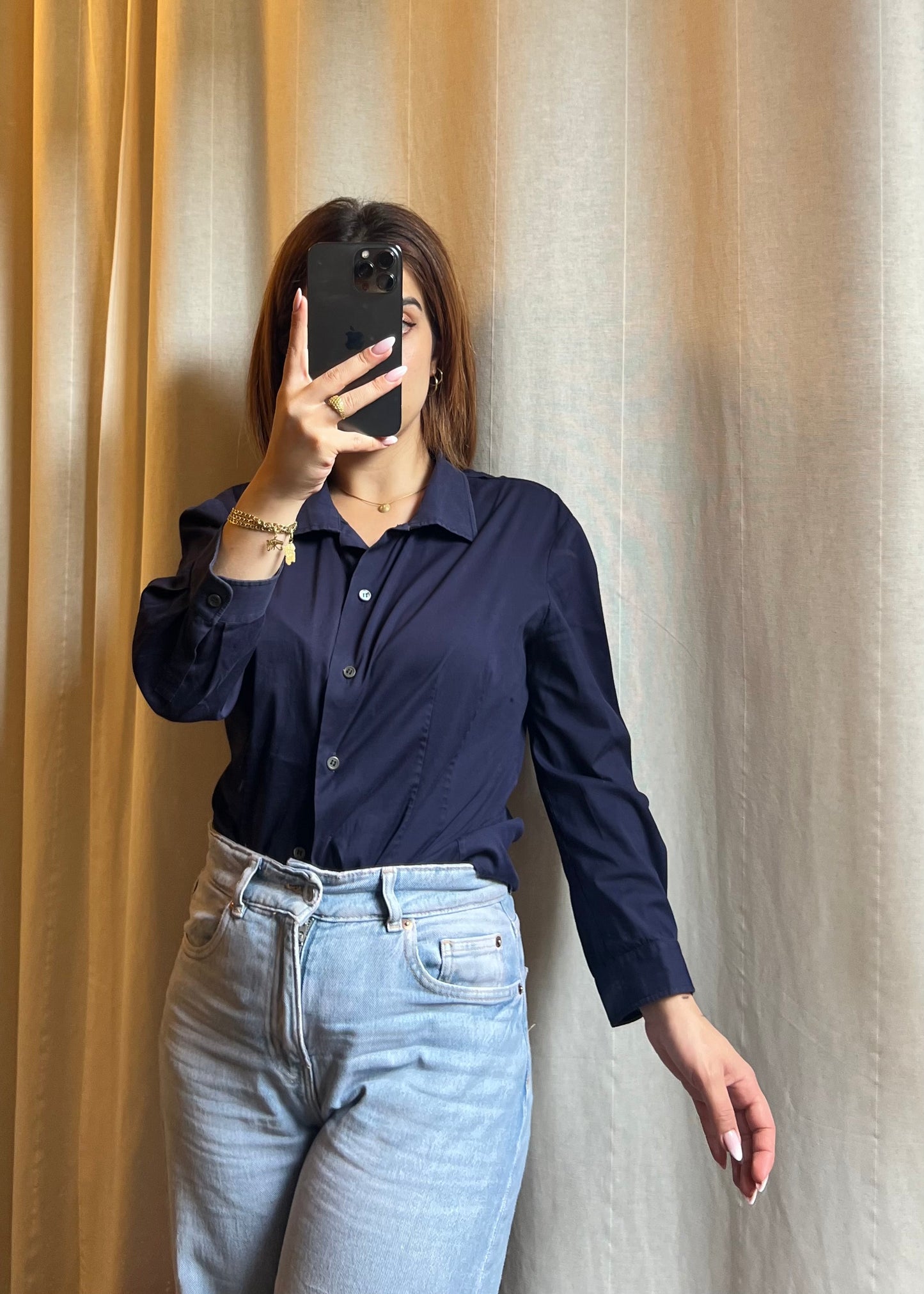 Camicia Prada in Cotone Stretch – Blu Notte