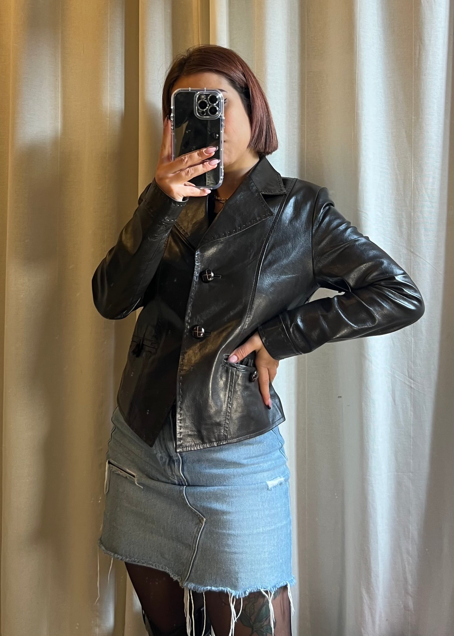 Blazer in vera pelle