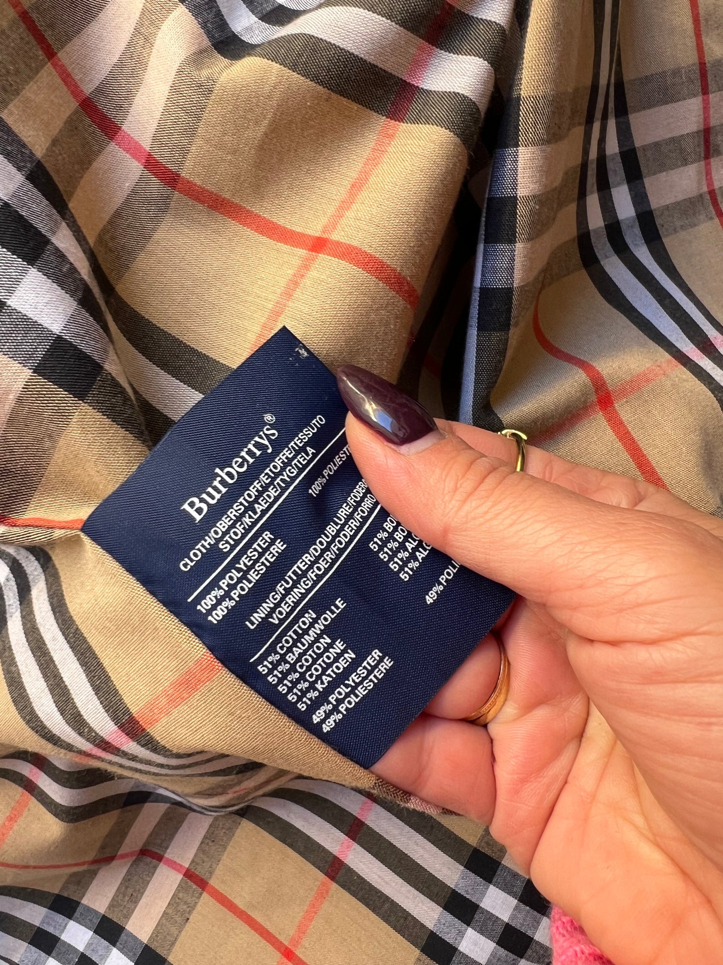 Trench burberry check