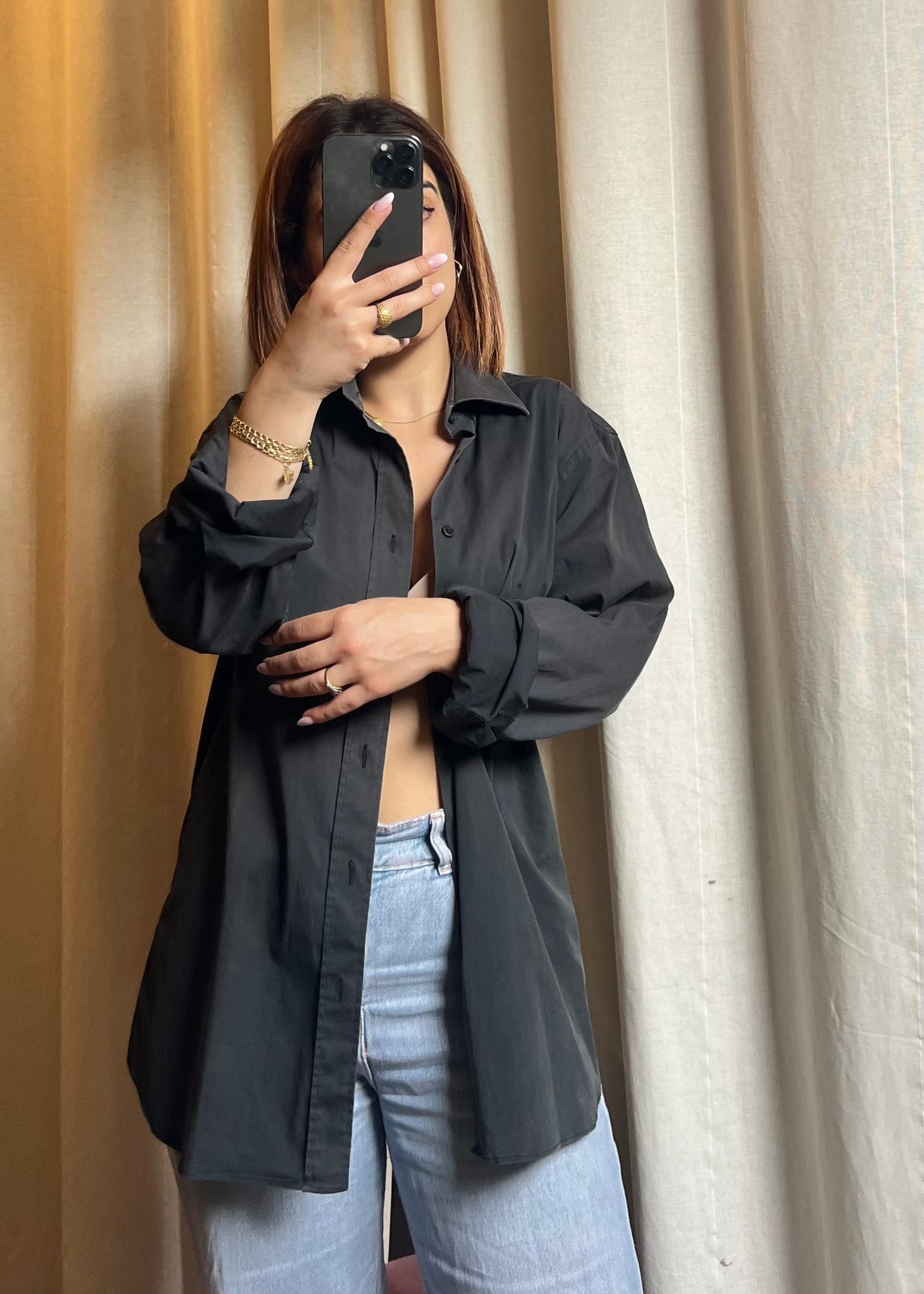 Camicia PRADA Grigio Antracite – Effetto Vintage / Oversize