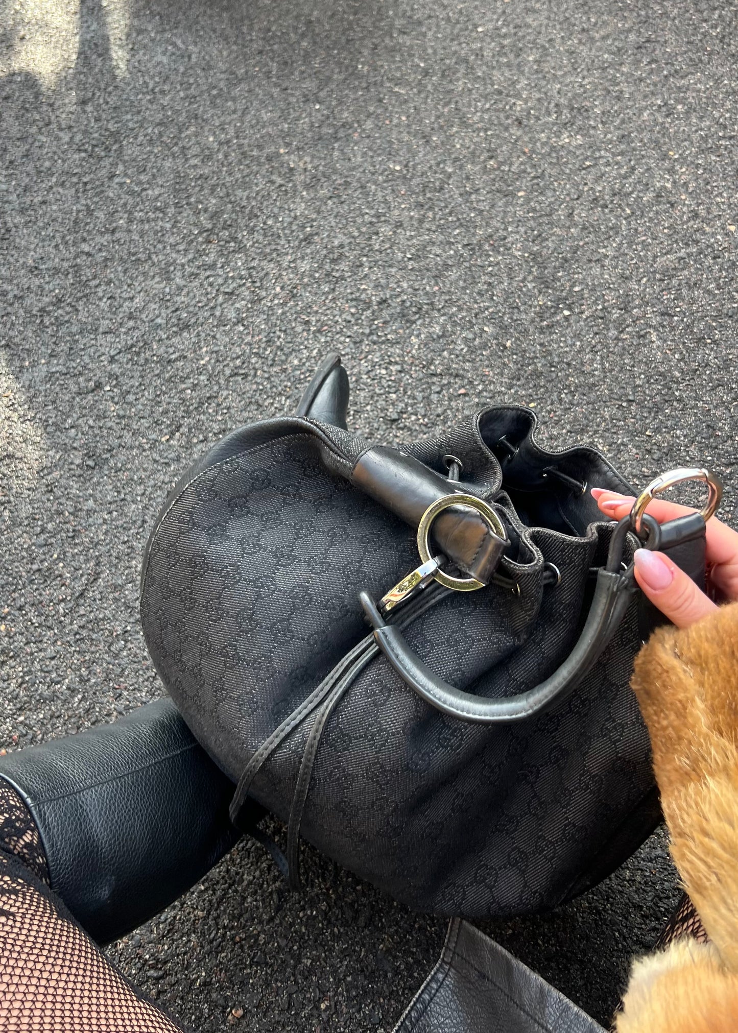 Secchiello gucci in monogram denim