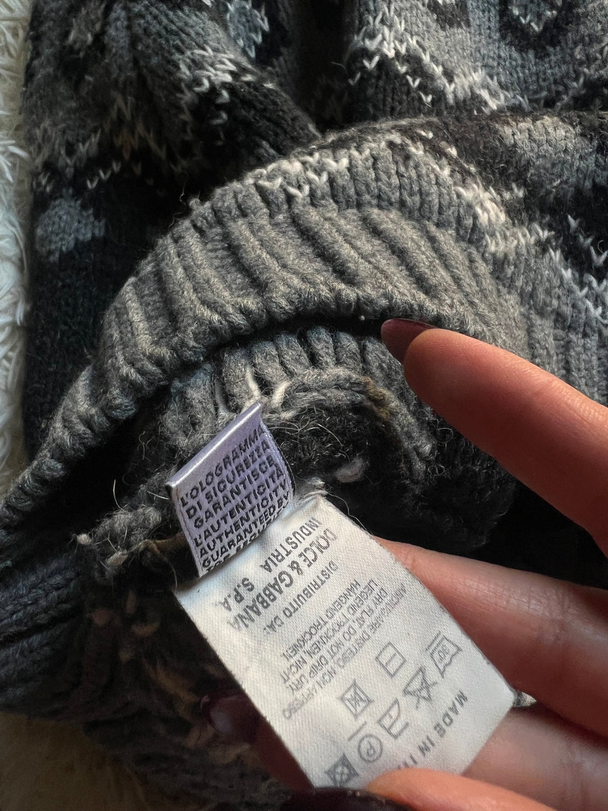 Maglione Dolce & Gabbana D&G a Collo Alto - Motivo Jacquard / Nordico