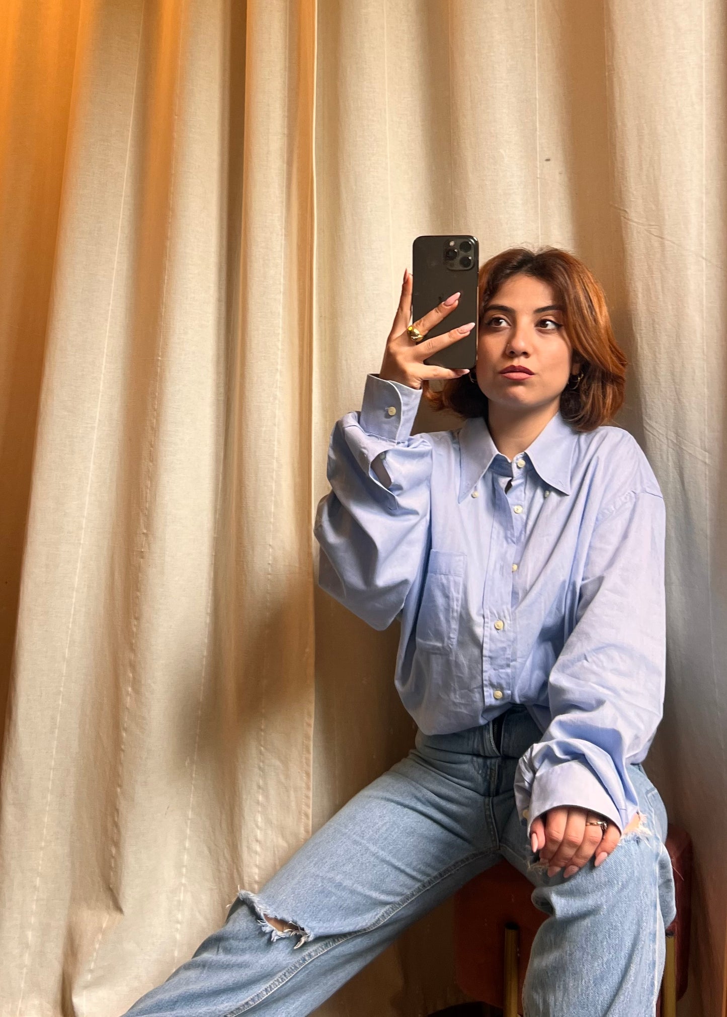 Camicia Valentino Roma – Azzurro Oxford – Taglia Oversize