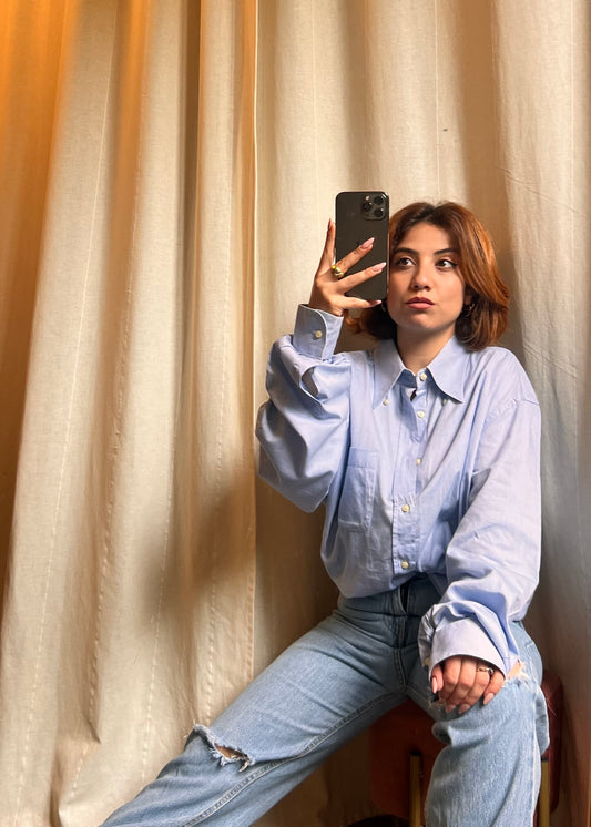 Camicia Valentino Roma – Azzurro Oxford – Taglia Oversize