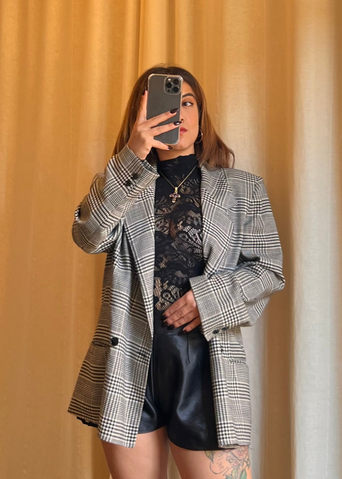 Blazer Vintage doppiopetto in Pura Lana Vergine – Motivo Principe di Galles