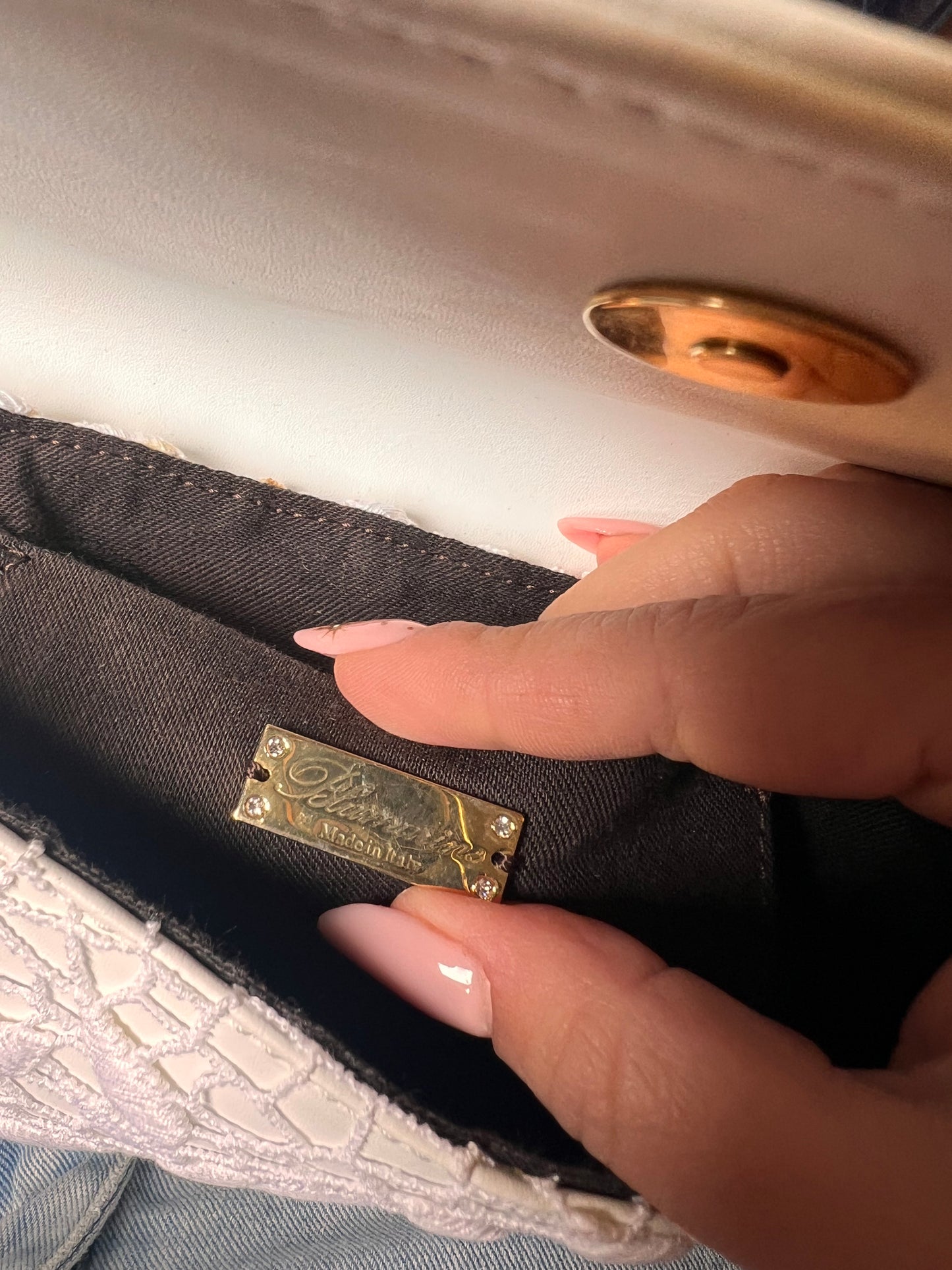 Baguette Blumarine pelle e macrame