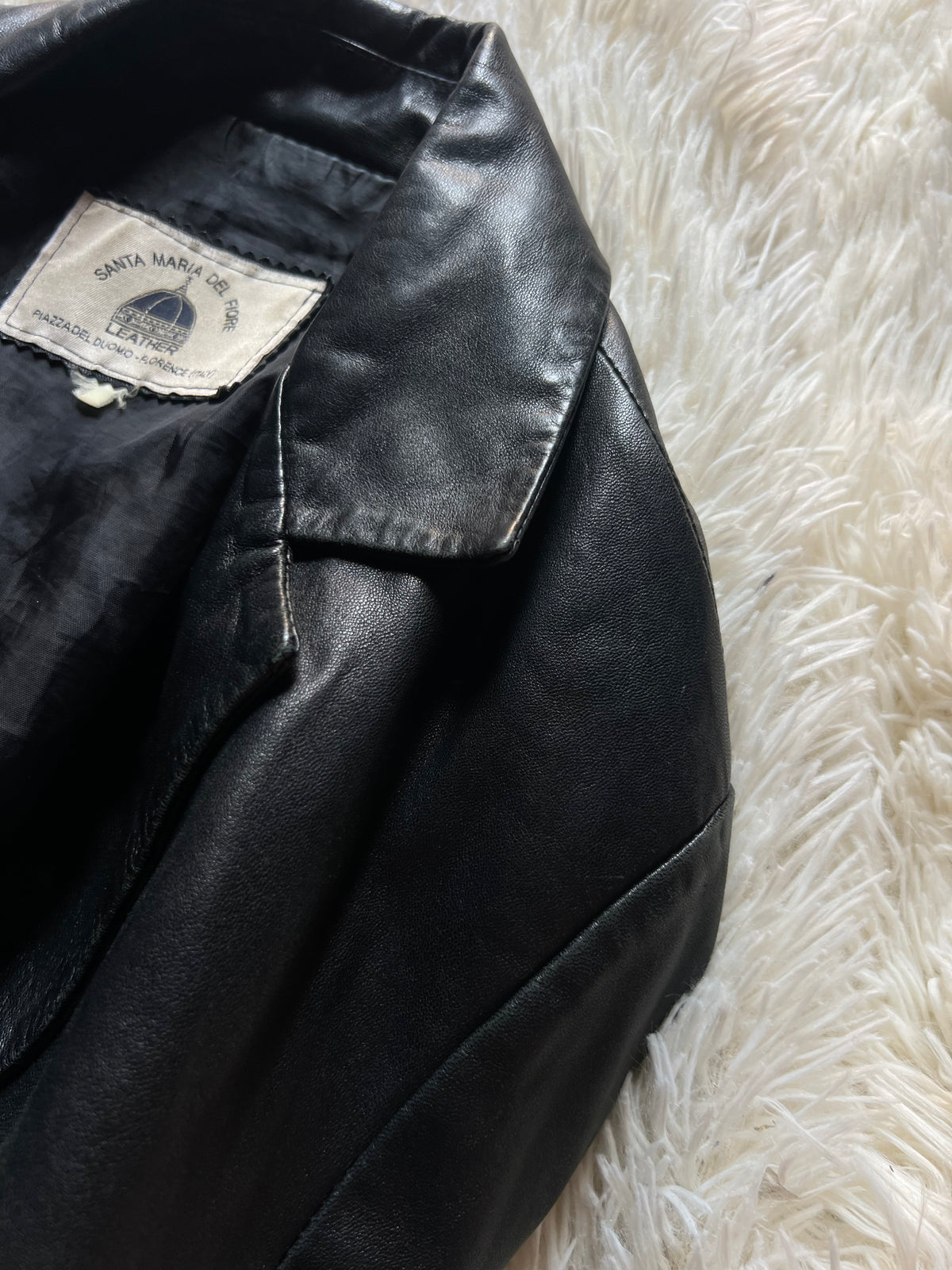 Giacca / Blazer Vintage in Vera Pelle Nera – Santa Maria del Fiore Leather