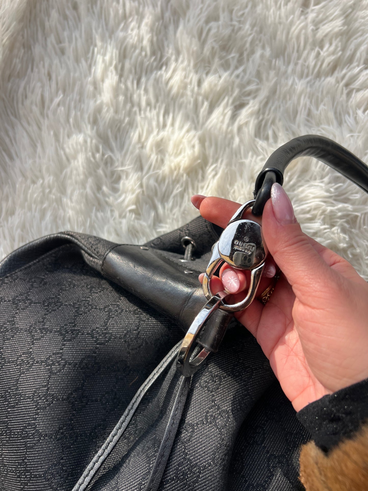 Secchiello gucci in monogram denim