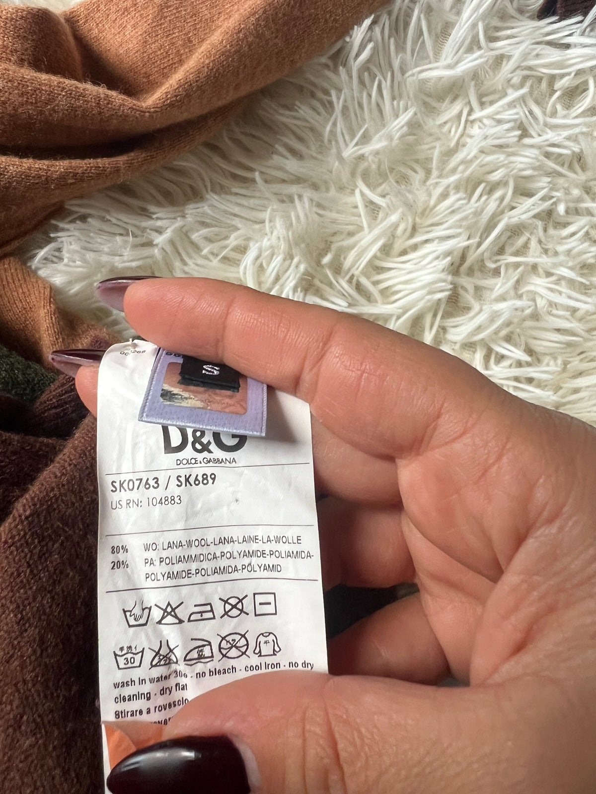 Cardigan D&G Dolce & Gabbana Vintage | Sfumato e Motivo a Rombi (Argyle)