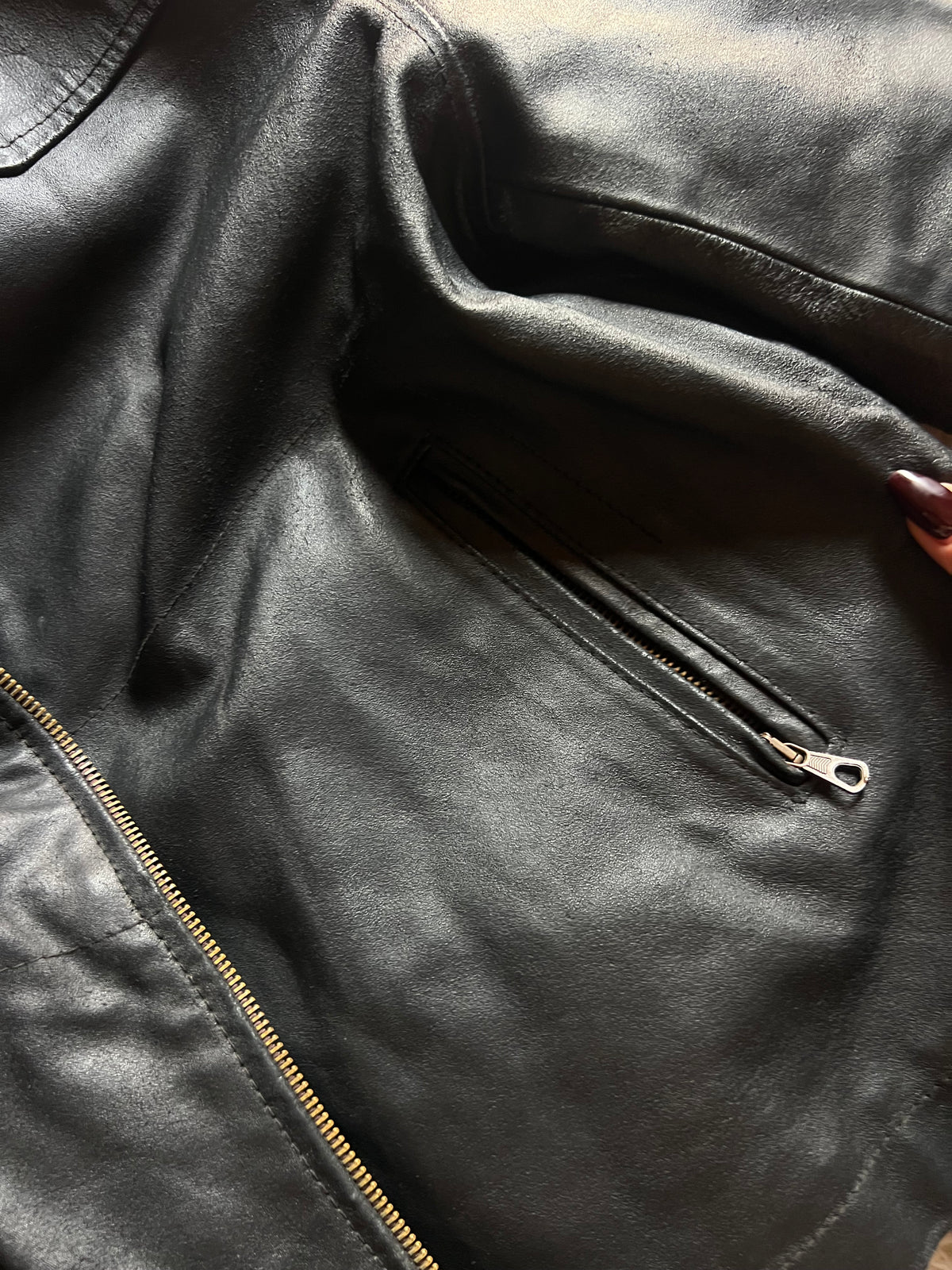 Giacca Vintage in Vera Pelle Nera - Made in Italy