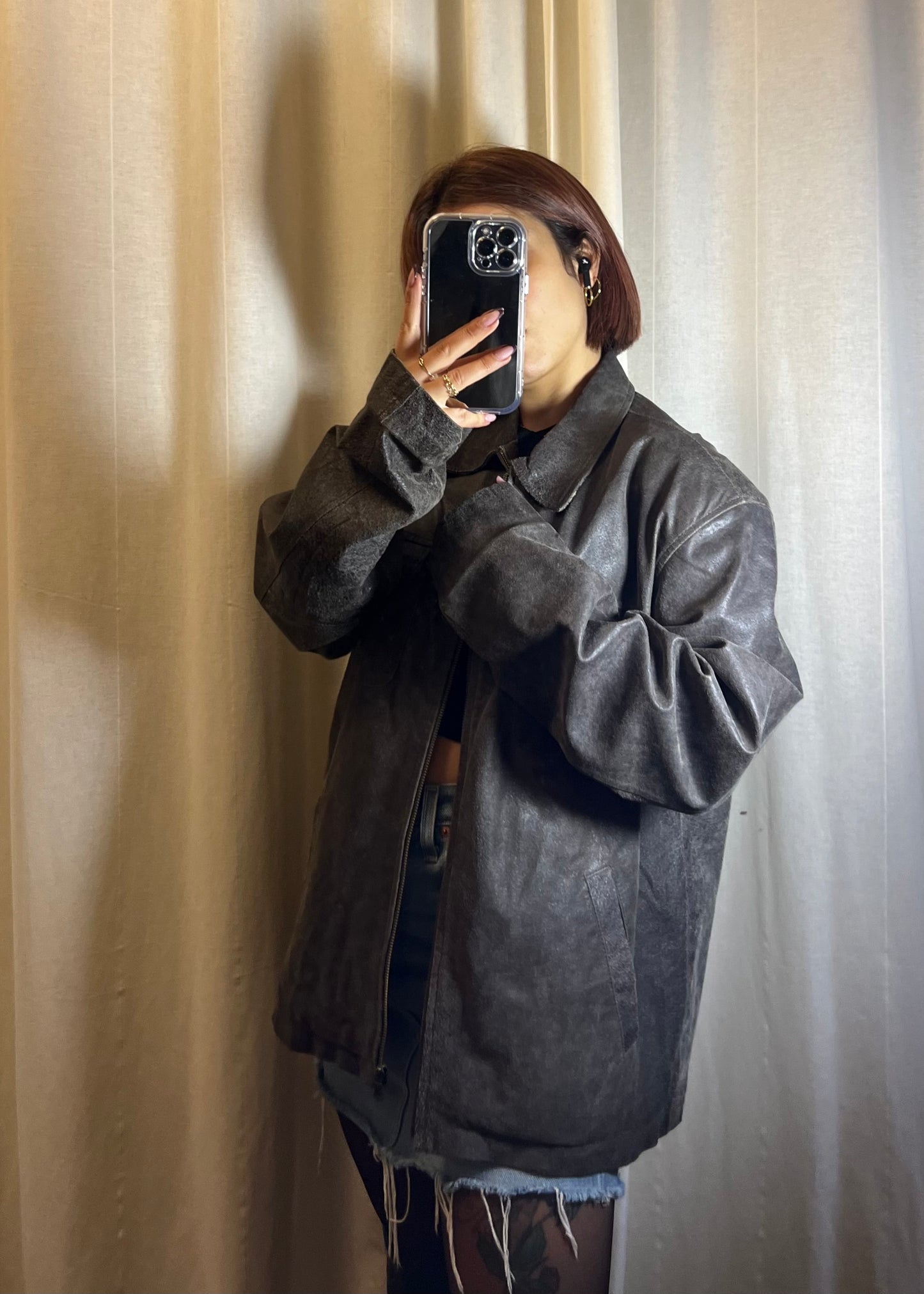 Giacca in pelle invecchiata