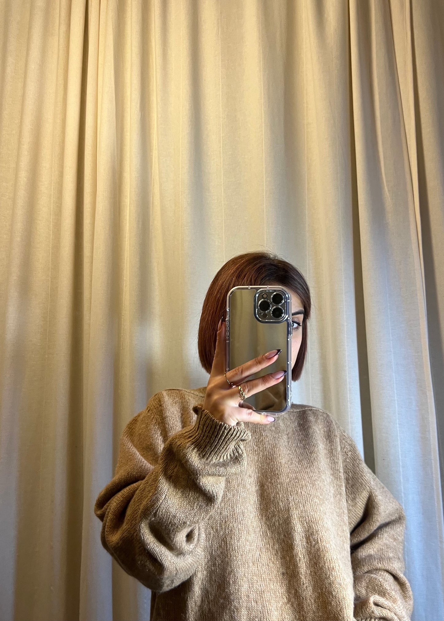 Maglione cozy in lana beige
