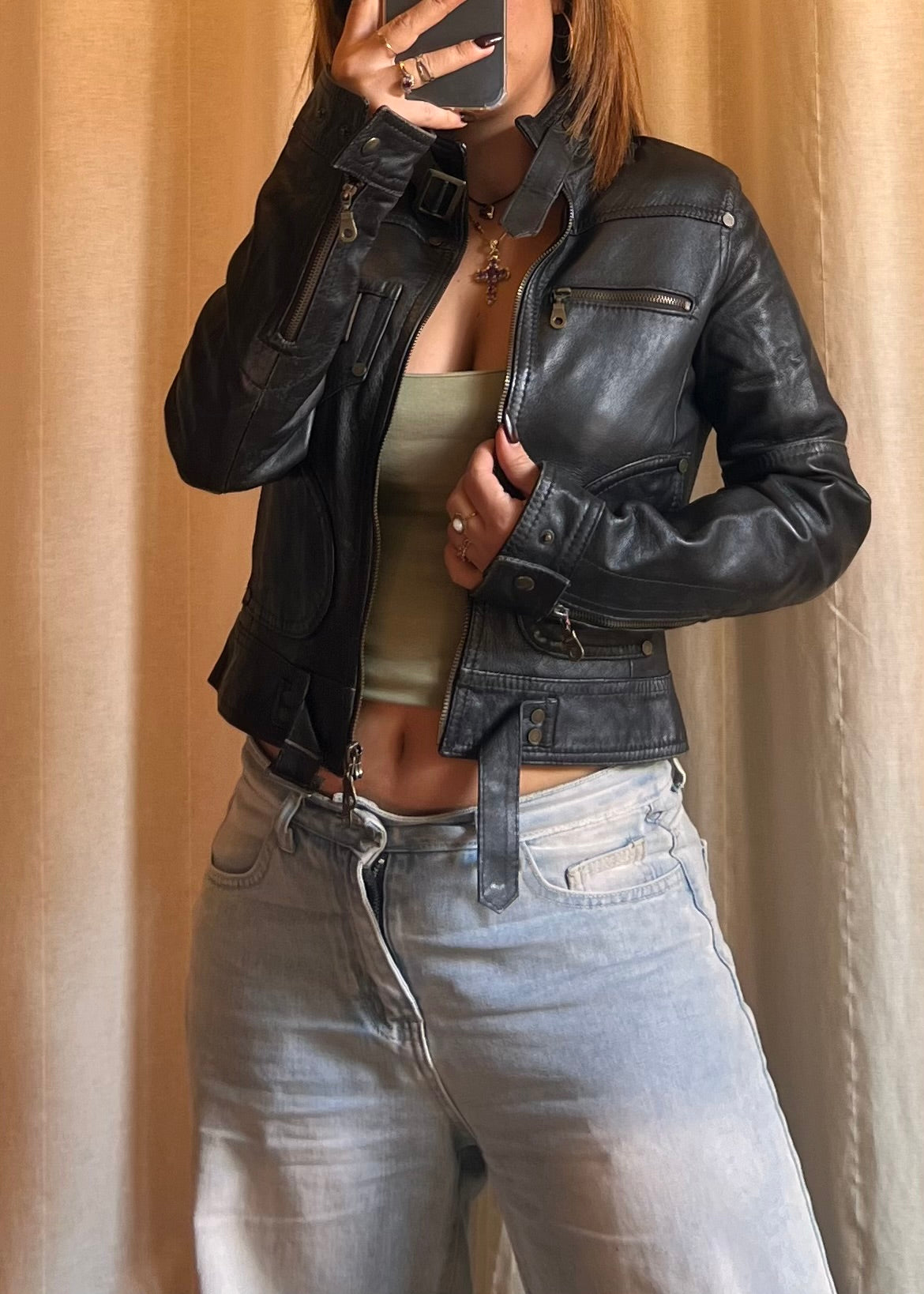Giacca Biker Barone Firenze 100% vera pelle