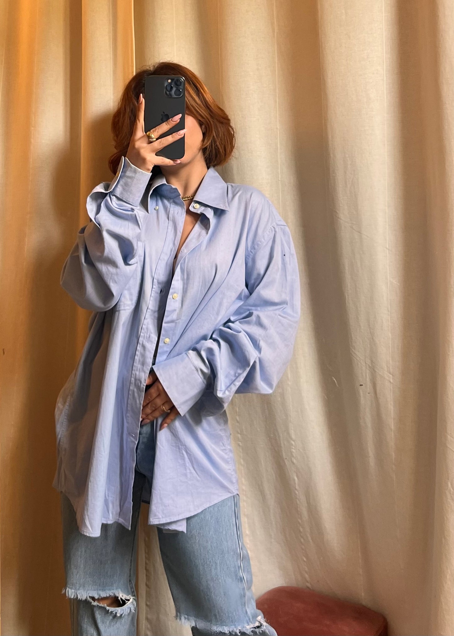 Camicia Valentino Roma – Azzurro Oxford – Taglia Oversize