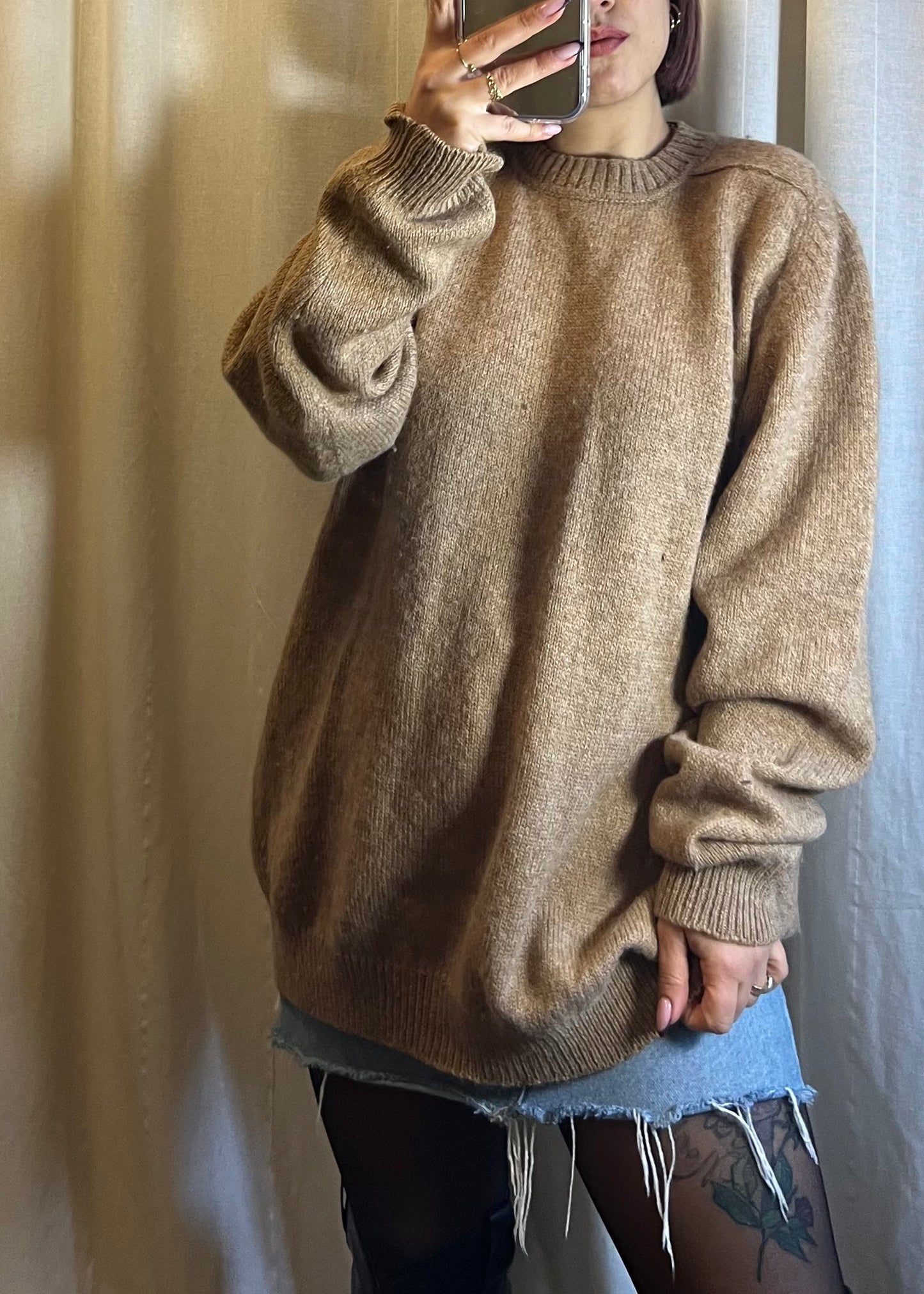 Maglione cozy in lana beige