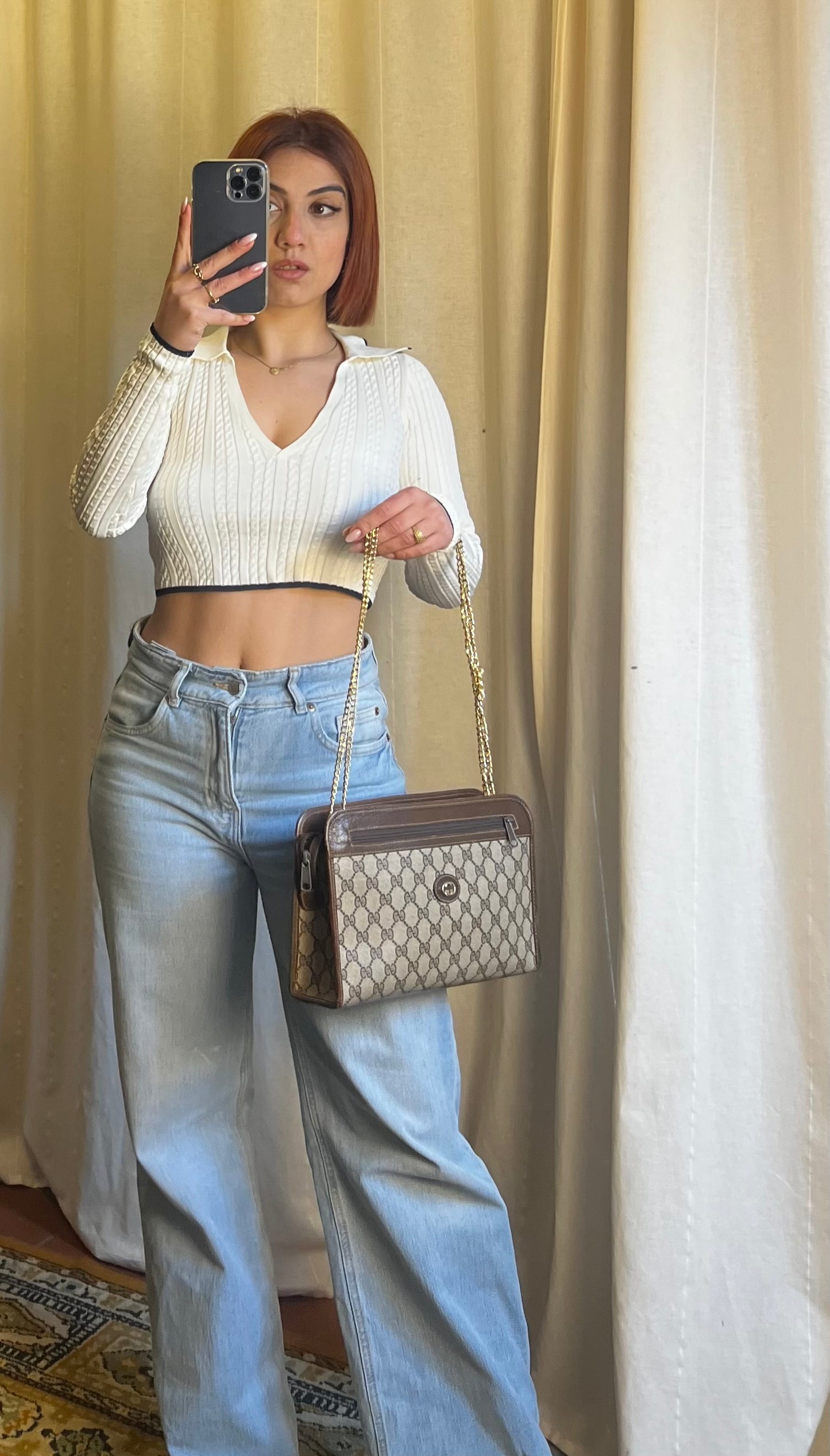 Clutch Gucci Vintage "Ophidia" in Tela Monogram GG - Anni '80