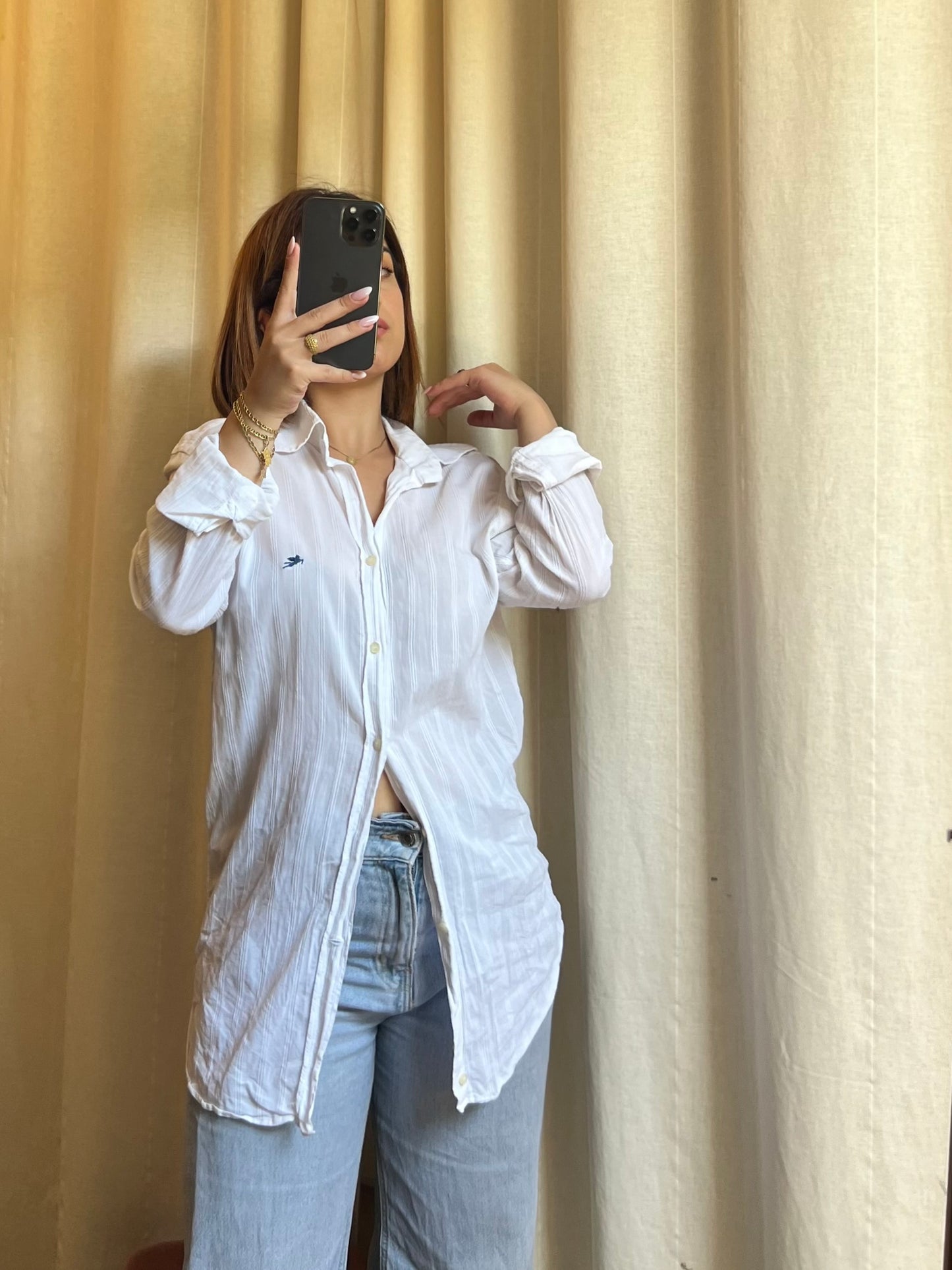 Camicia Bianca Etro in Cotone con Iconico Pegaso