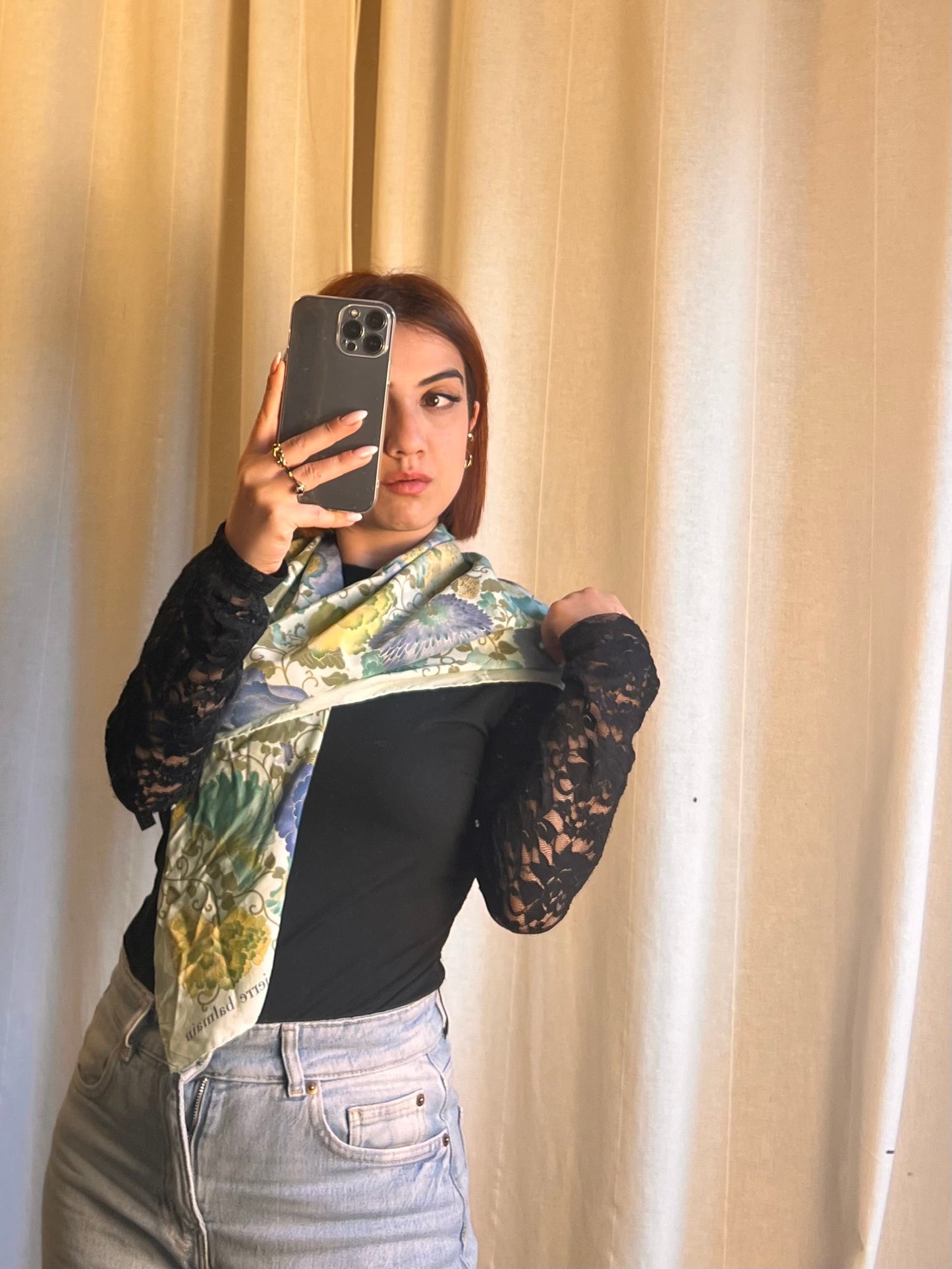 Foulard Pierre Balmain Paris – Seta Vintage 85x85 cm