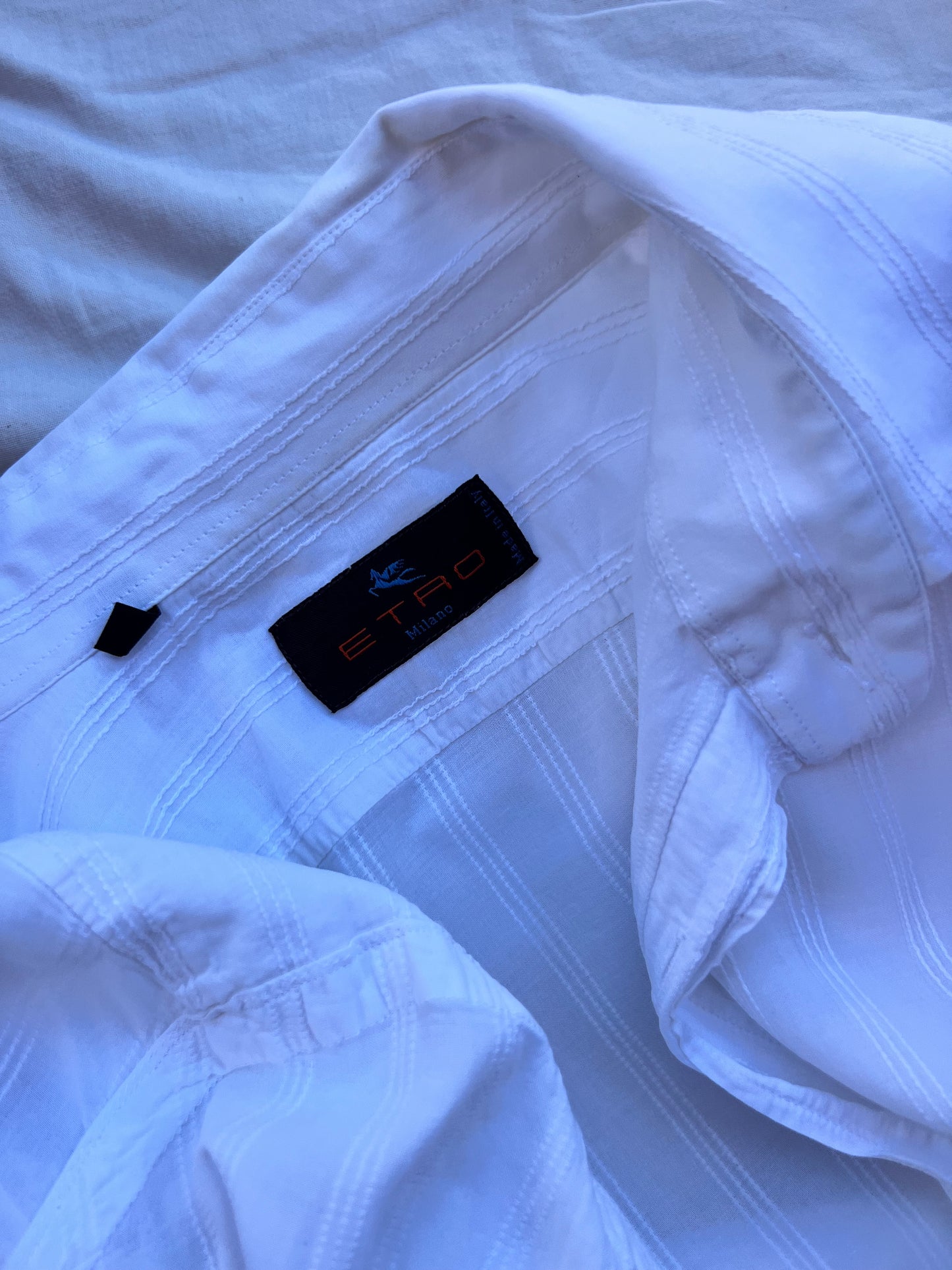 Camicia Bianca Etro in Cotone con Iconico Pegaso