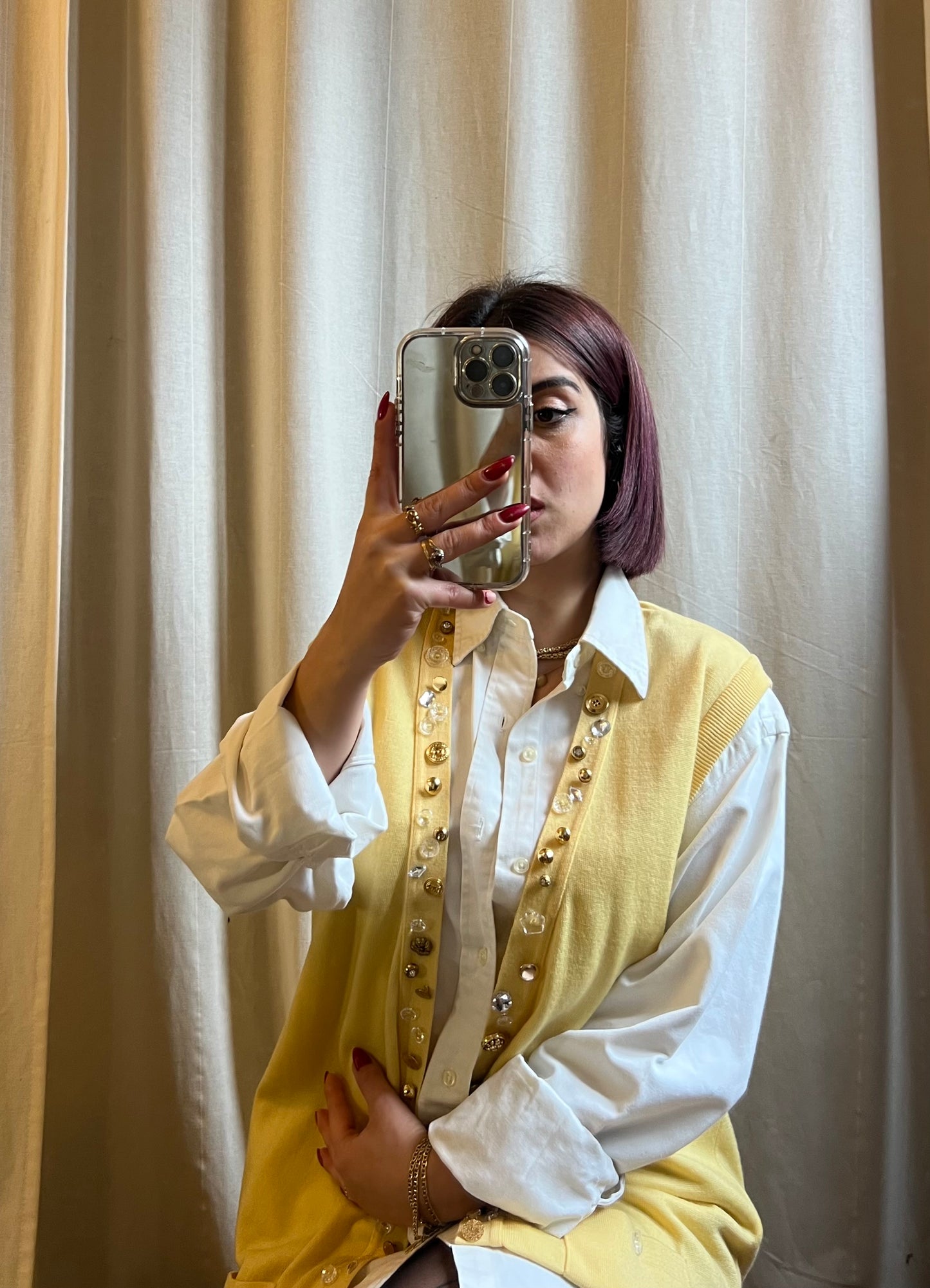 Gilet vintage in pura lana vergine