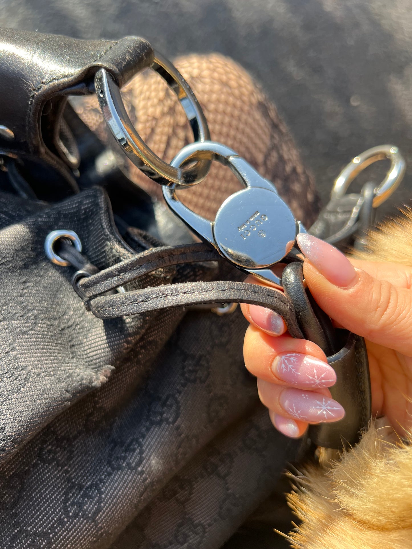 Secchiello gucci in monogram denim