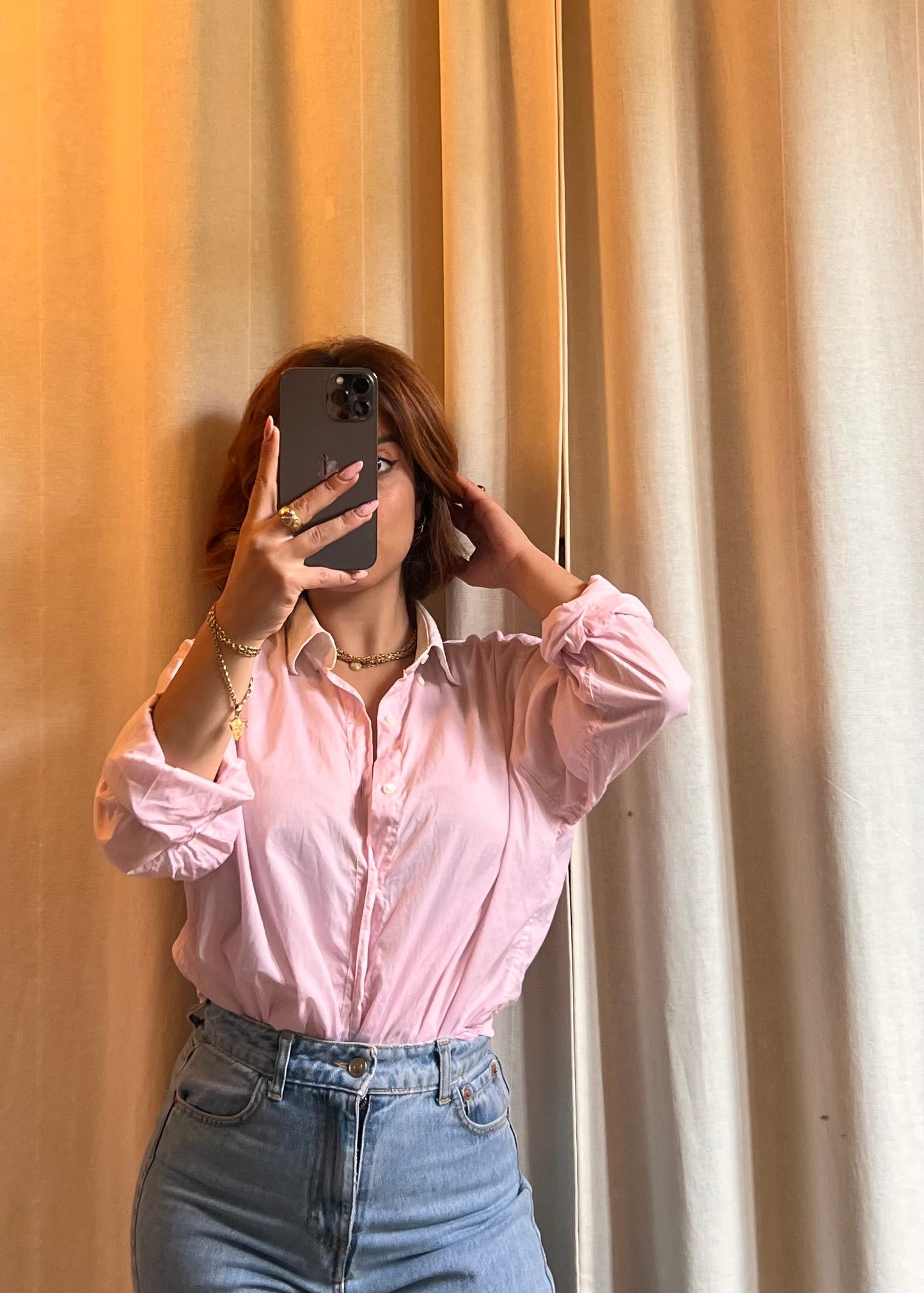Camicia Vintage Yves Saint Laurent – Rosa a Righe Sottili