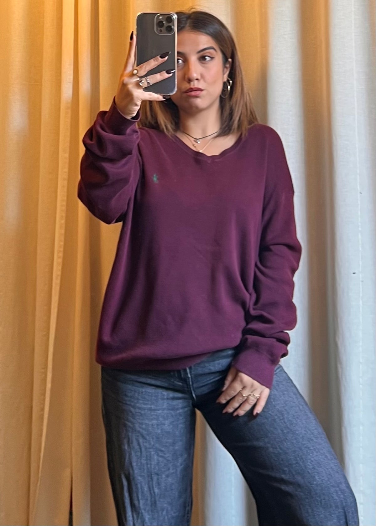 Maglione Ralph Lauren in Cotone Pima – Burgundy / Borgogna