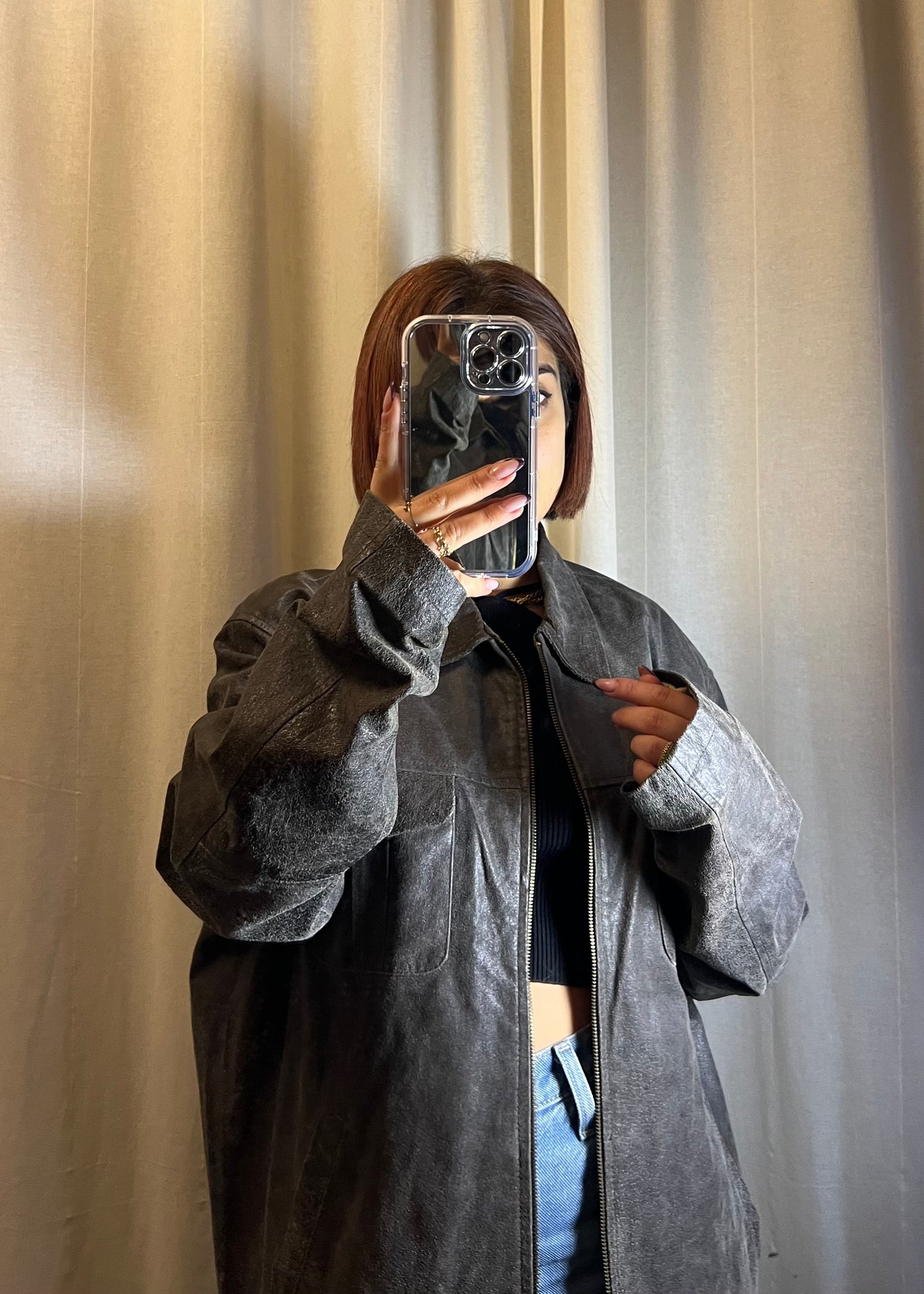 Giacca in pelle invecchiata