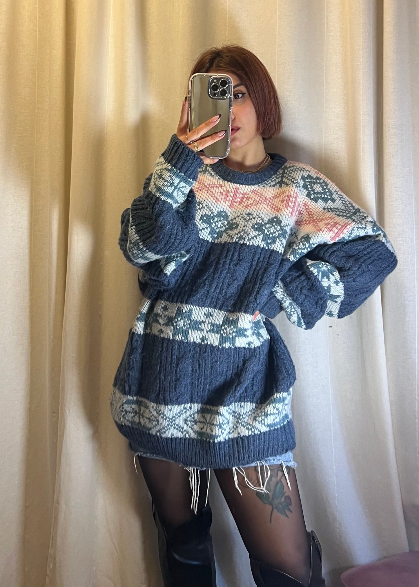 Maglione over in lana