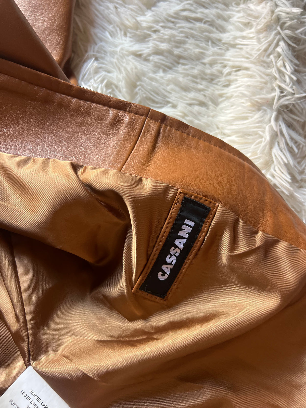 Giacca in Vera Pelle Nappa Cassani – Colore Cognac