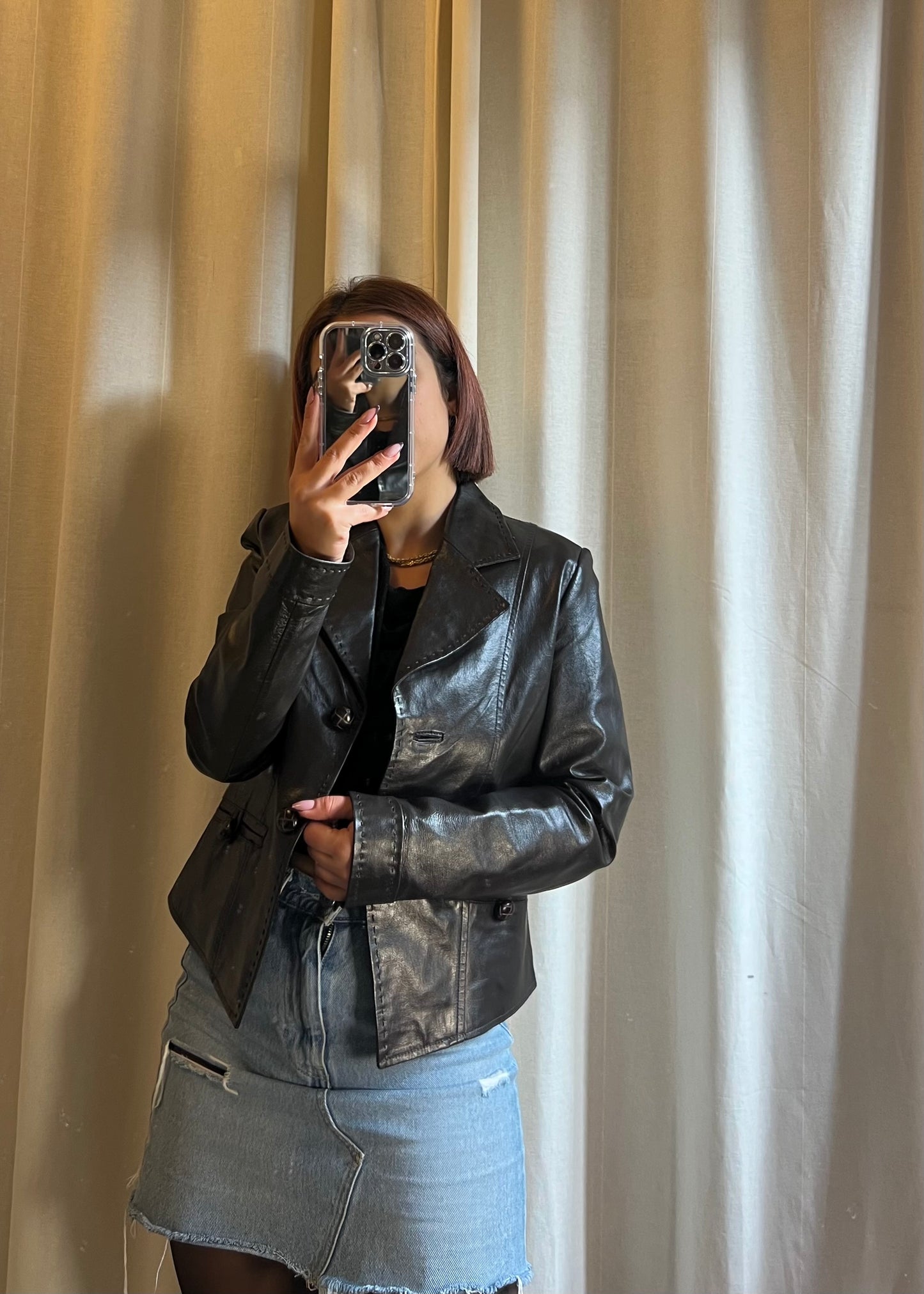 Blazer in vera pelle