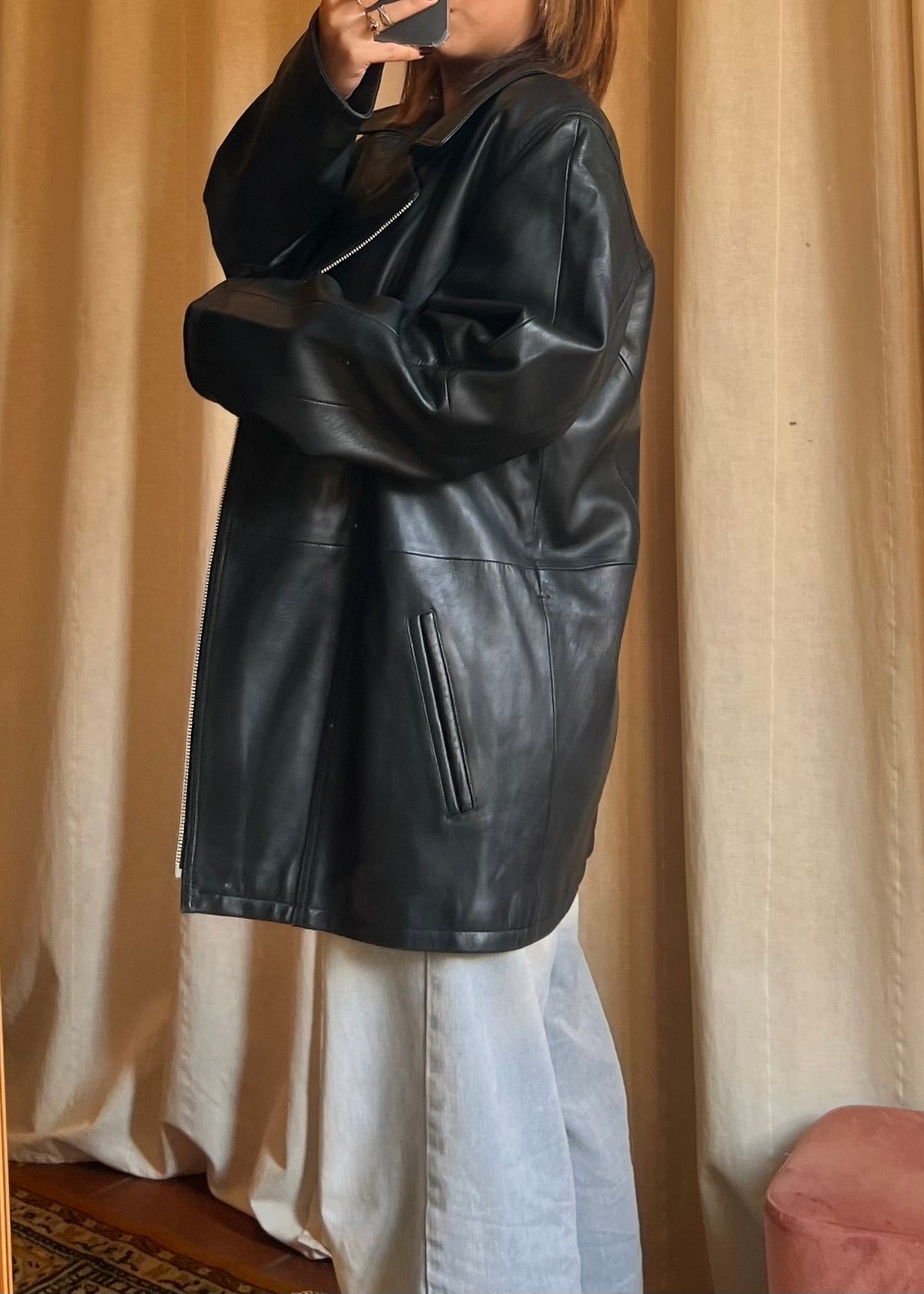 Giacca in Vera Pelle Nappa d'Agnello – Style Biker / Oversize