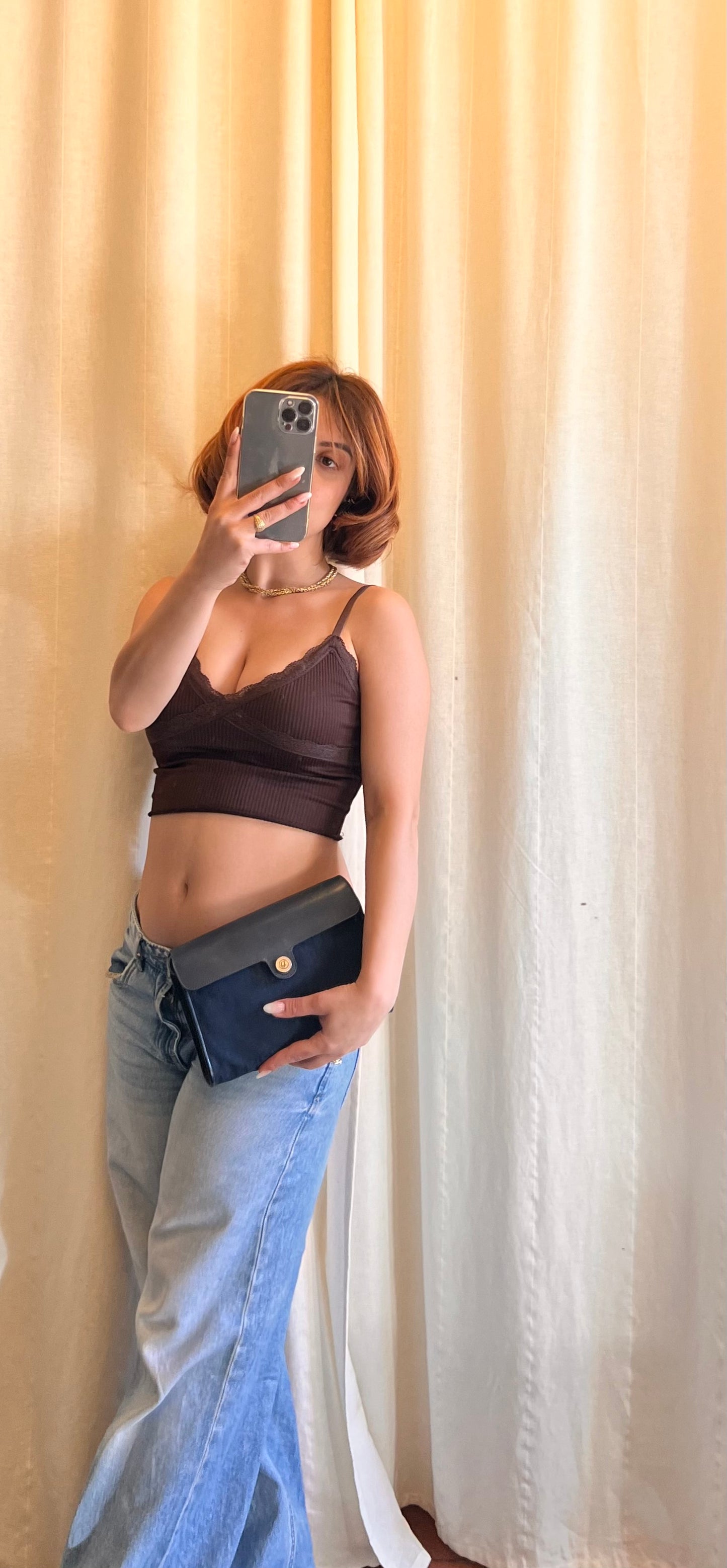 Splendida Borsa Vintage Christian Dior "Oblique" – Navy & Leather