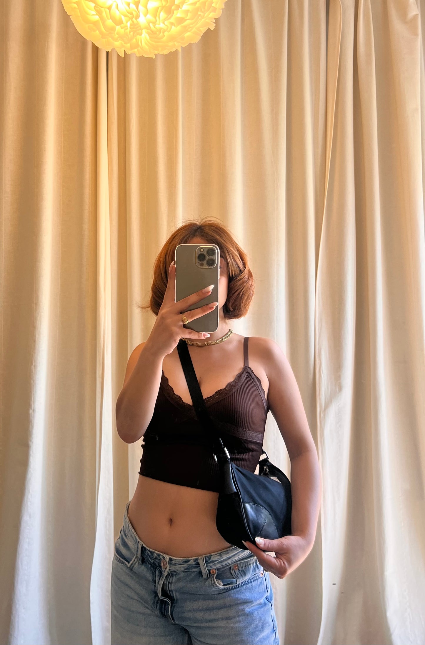 Borsa Hobo in Nylon e Pelle (Modello Re-Edition Style)