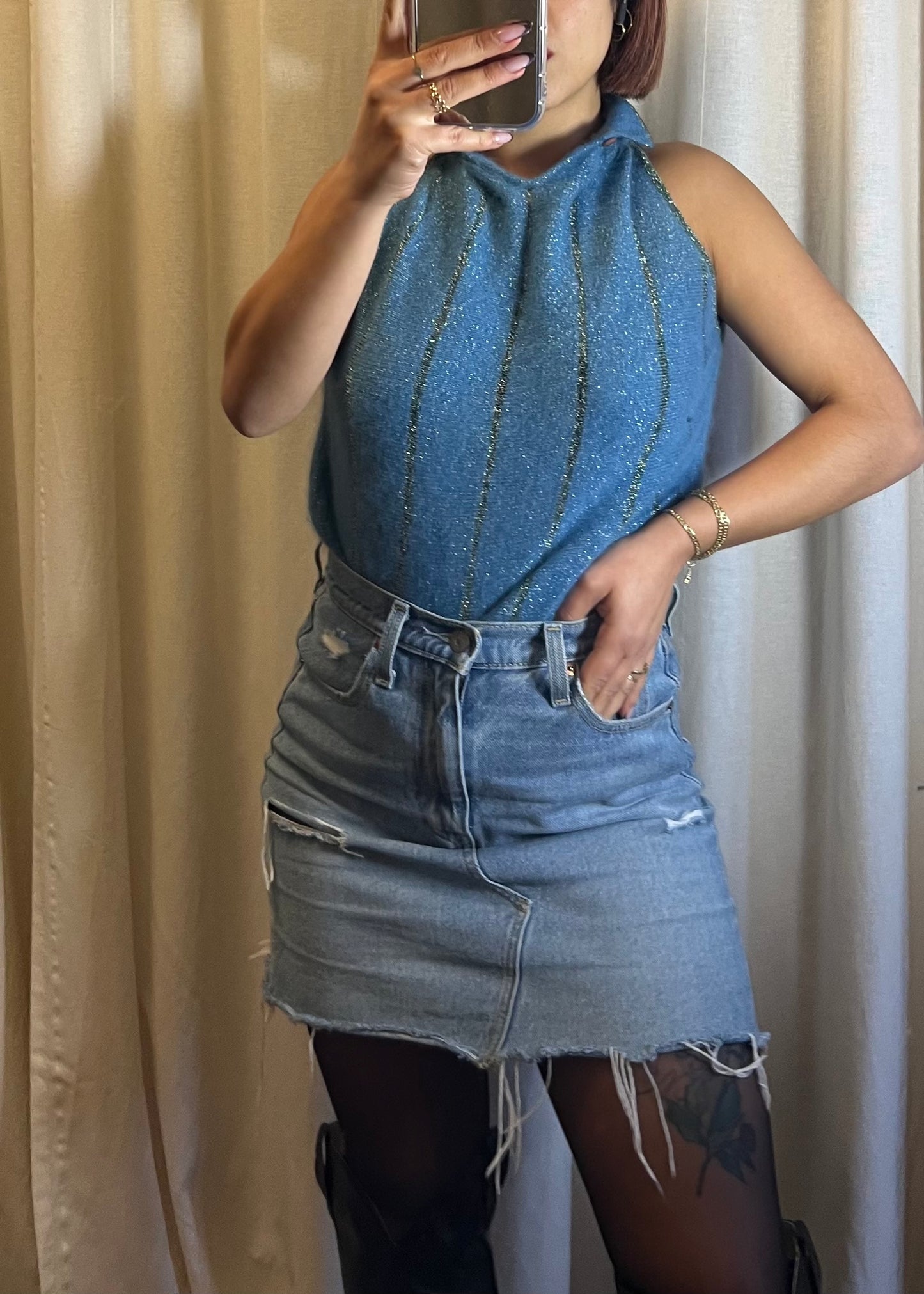 Maglione smanicato in angora