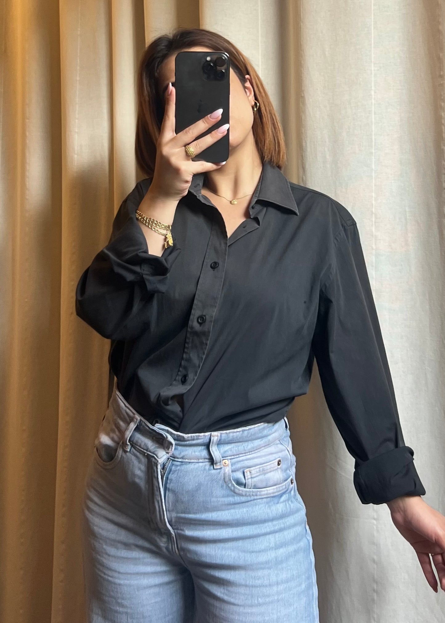 Camicia PRADA Grigio Antracite – Effetto Vintage / Oversize