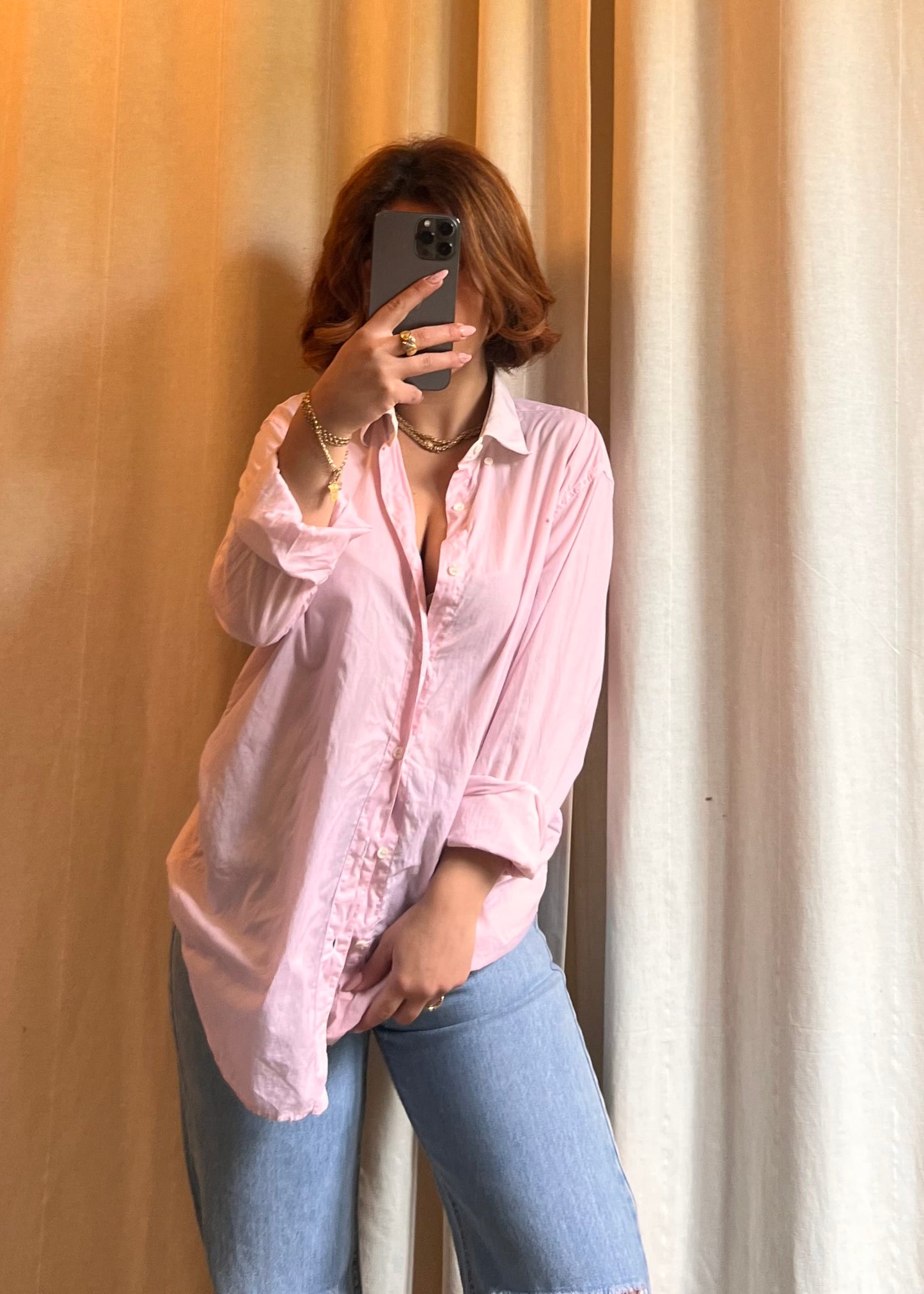 Camicia Vintage Yves Saint Laurent – Rosa a Righe Sottili