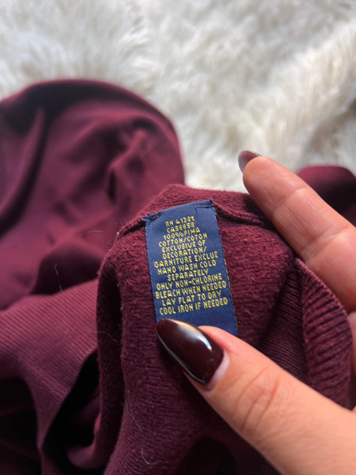 Maglione Ralph Lauren in Cotone Pima – Burgundy / Borgogna