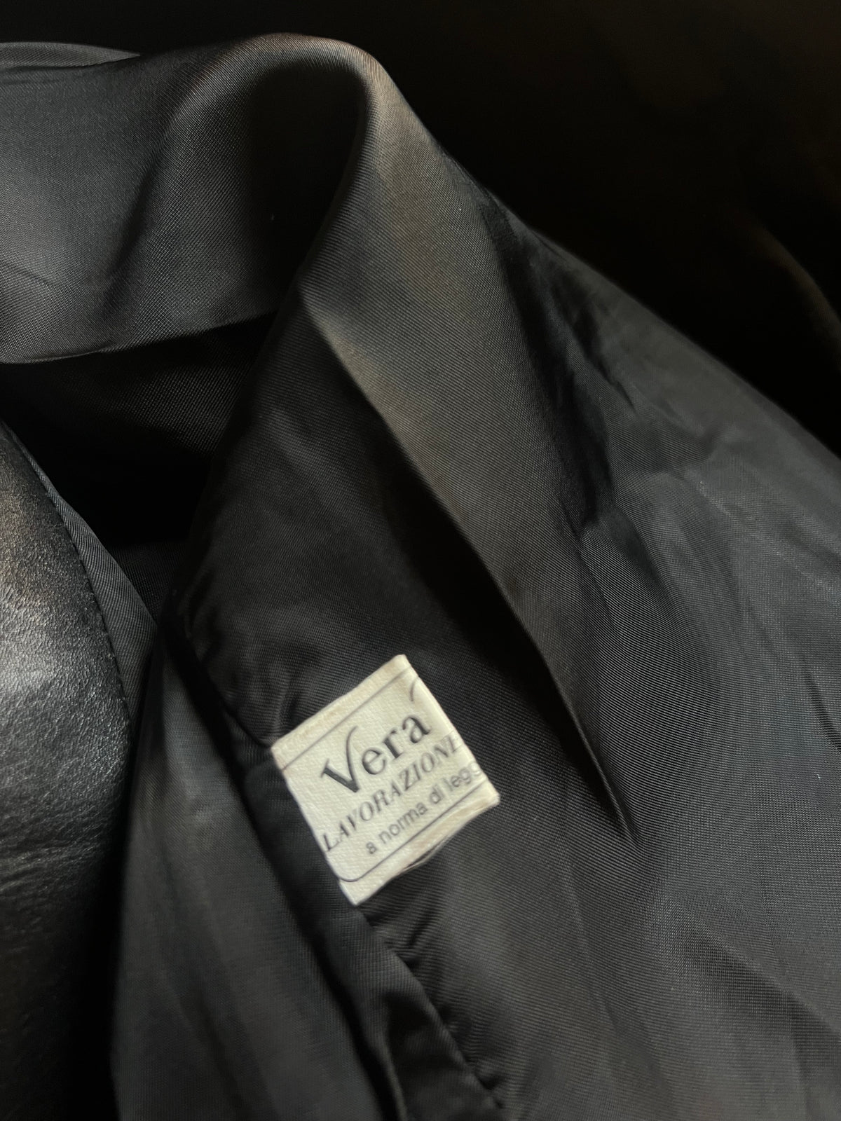 Blazer Vintage in Vera Pelle Nera – Taglio Oversize Style anni '90