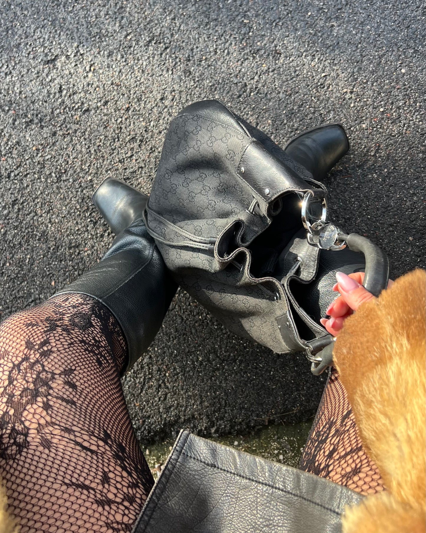 Secchiello gucci in monogram denim