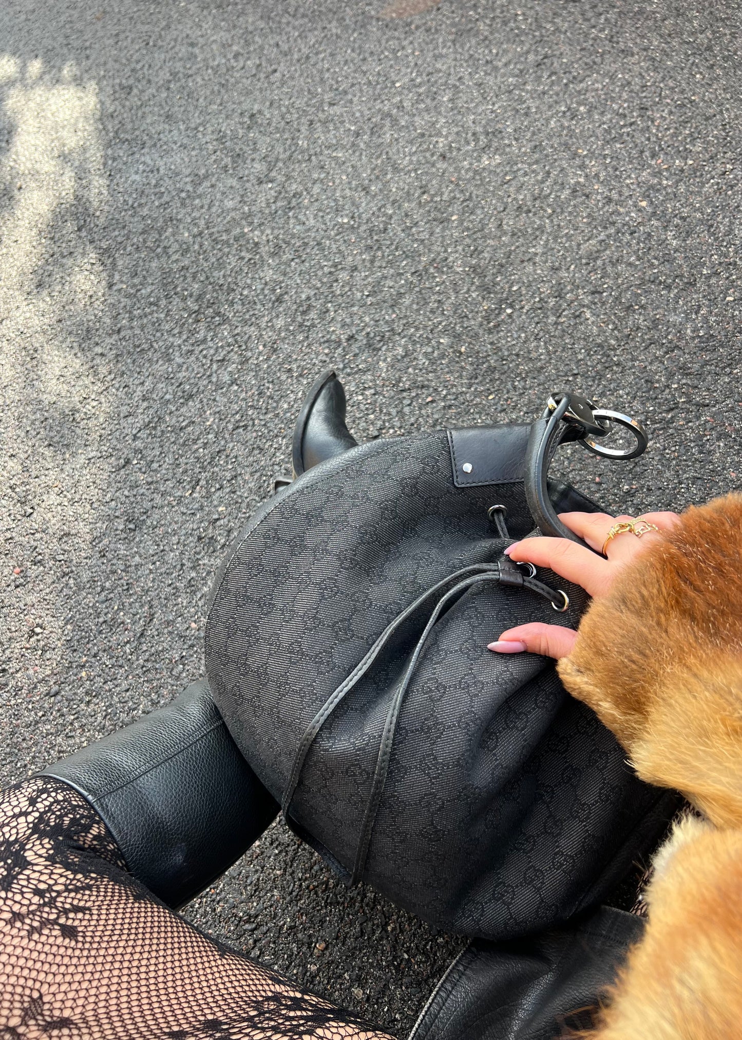 Secchiello gucci in monogram denim