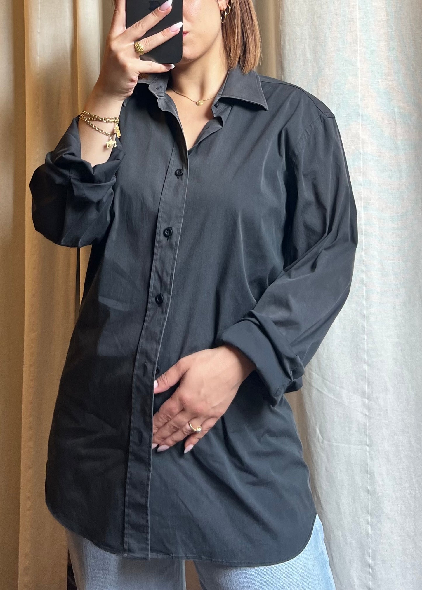 Camicia PRADA Grigio Antracite – Effetto Vintage / Oversize