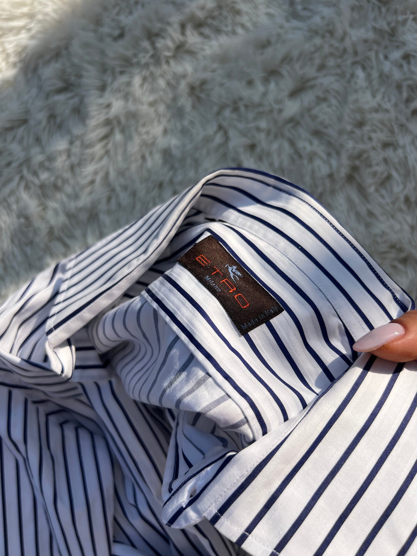 Camicia, mini dress,Etro blu e bianca