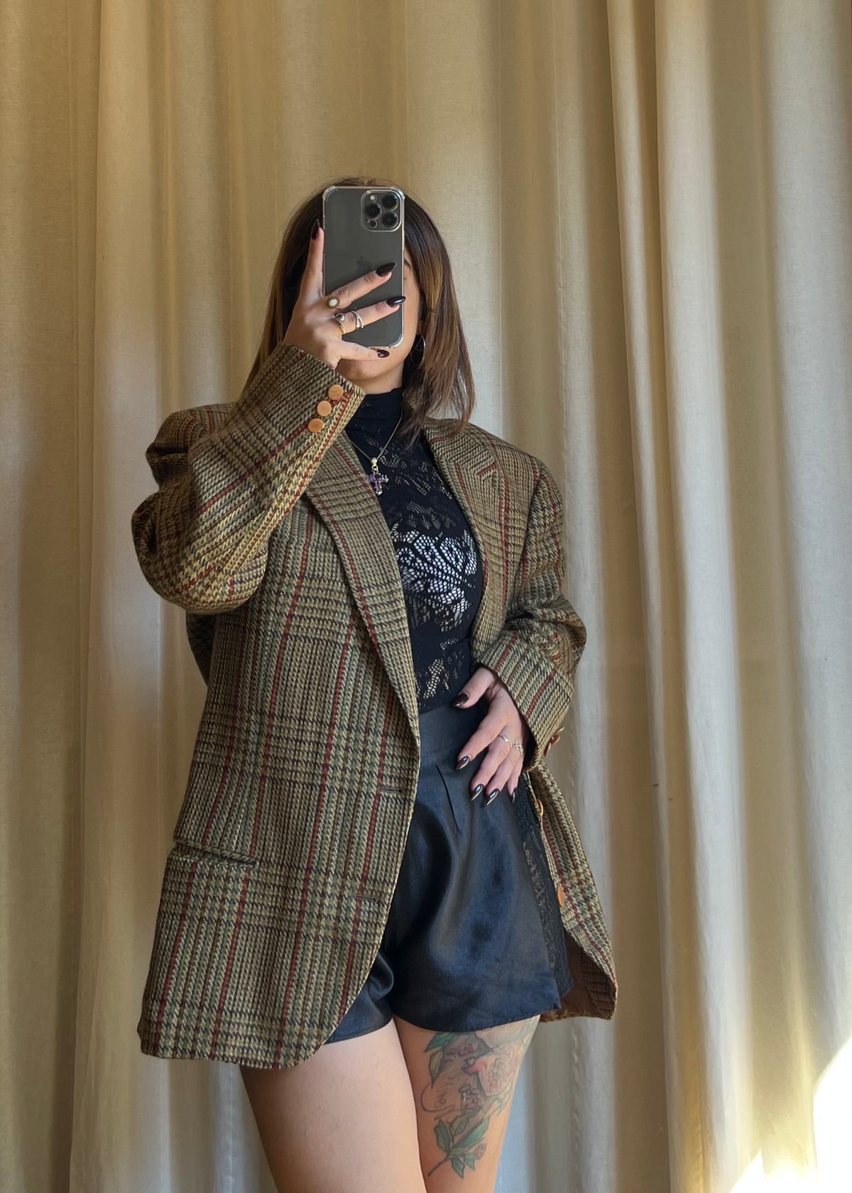 Blazer Vintage Ballantyne in Pura Lana Vergine – Trama Tweed Tartan / Prince of Wales