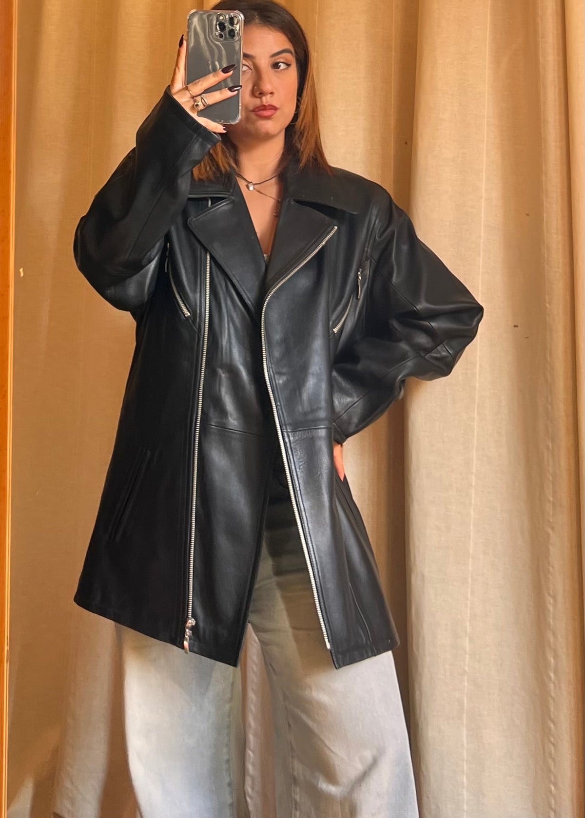 Giacca in Vera Pelle Nappa d'Agnello – Style Biker / Oversize